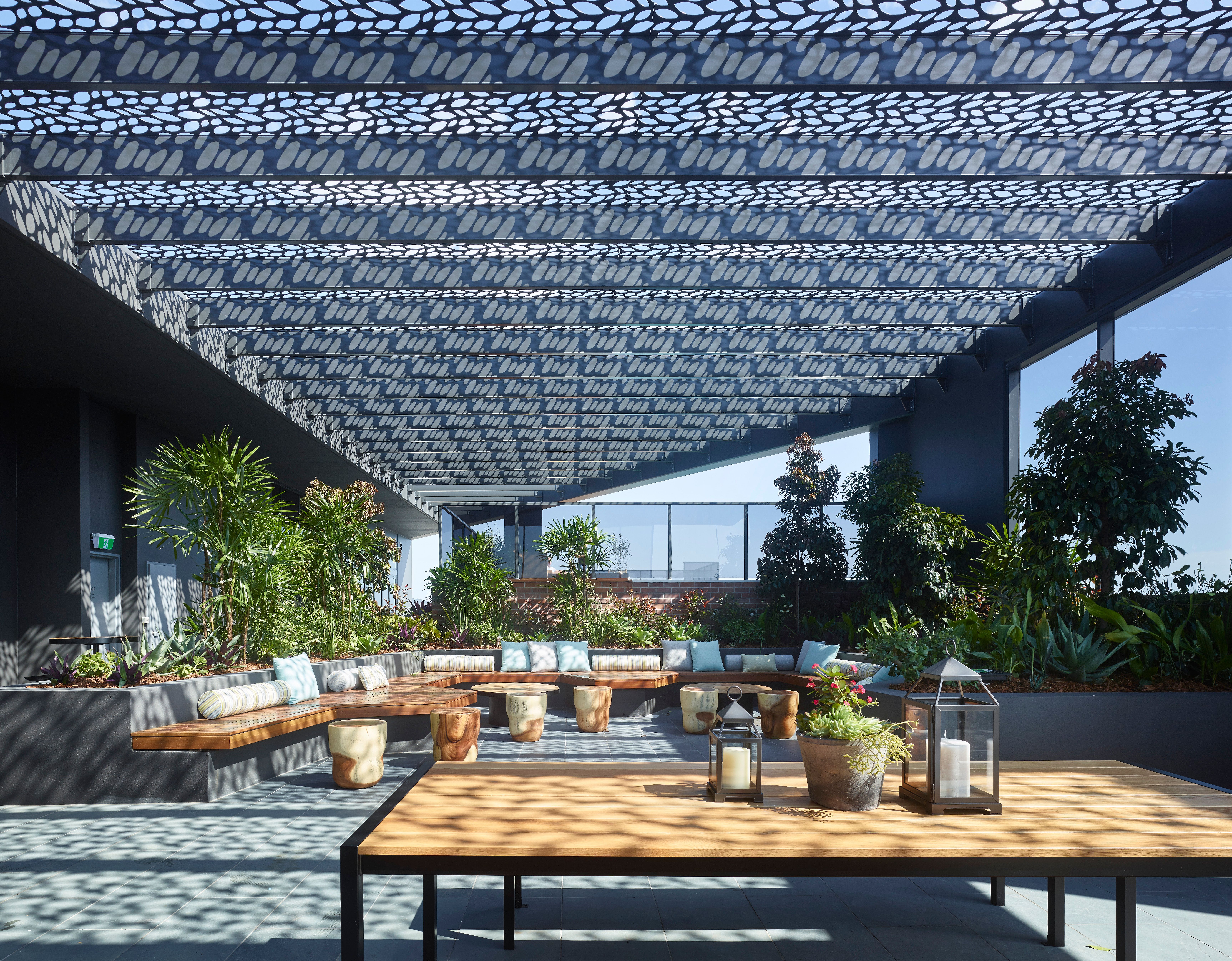Botanica by Aria, luxury apartment rooftop amenities.