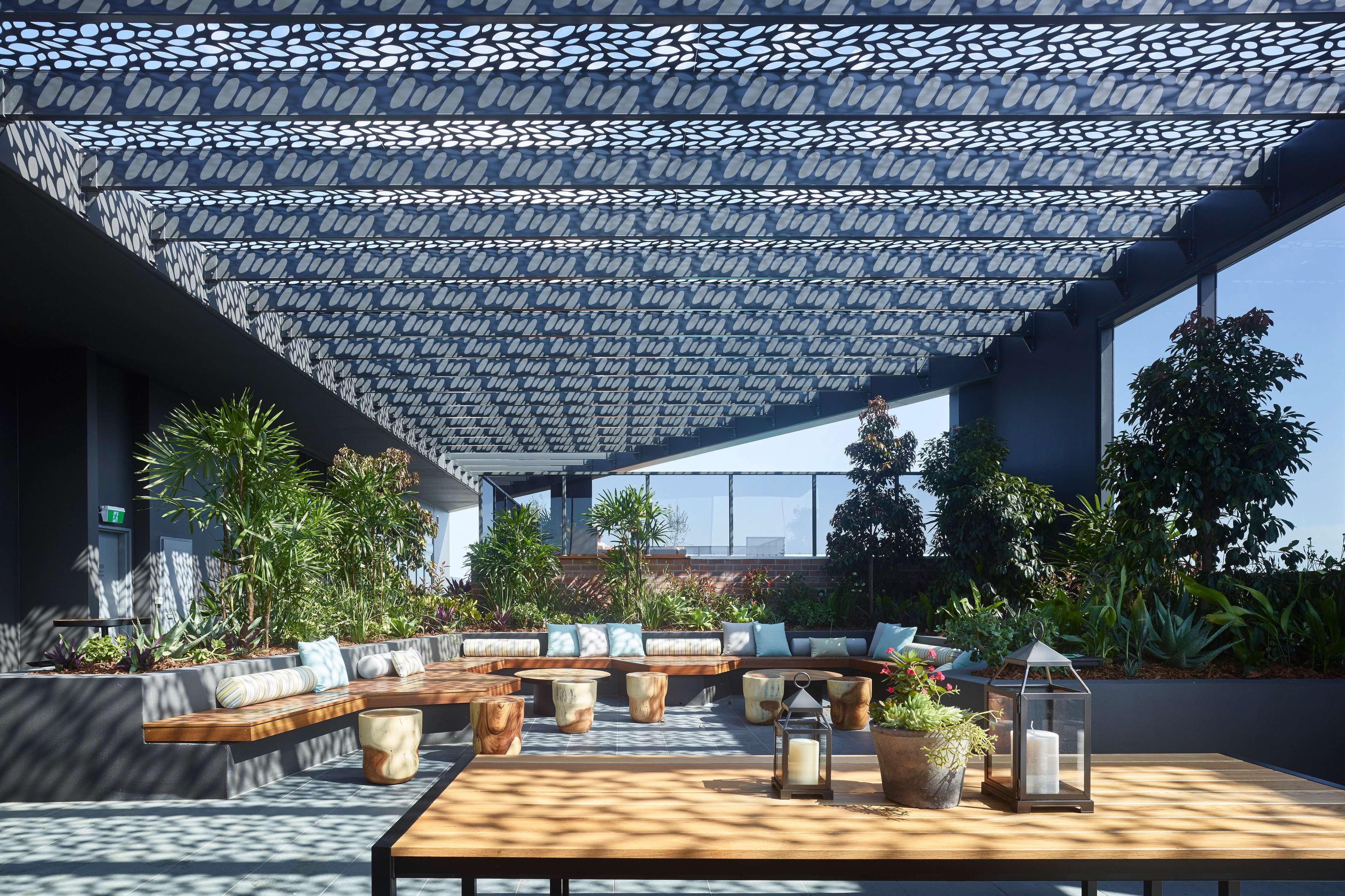 Botanica by Aria, luxury apartment rooftop amenities.