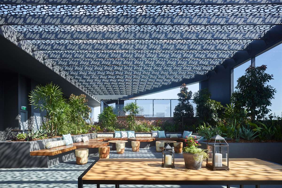 Botanica by Aria, luxury apartment rooftop amenities.