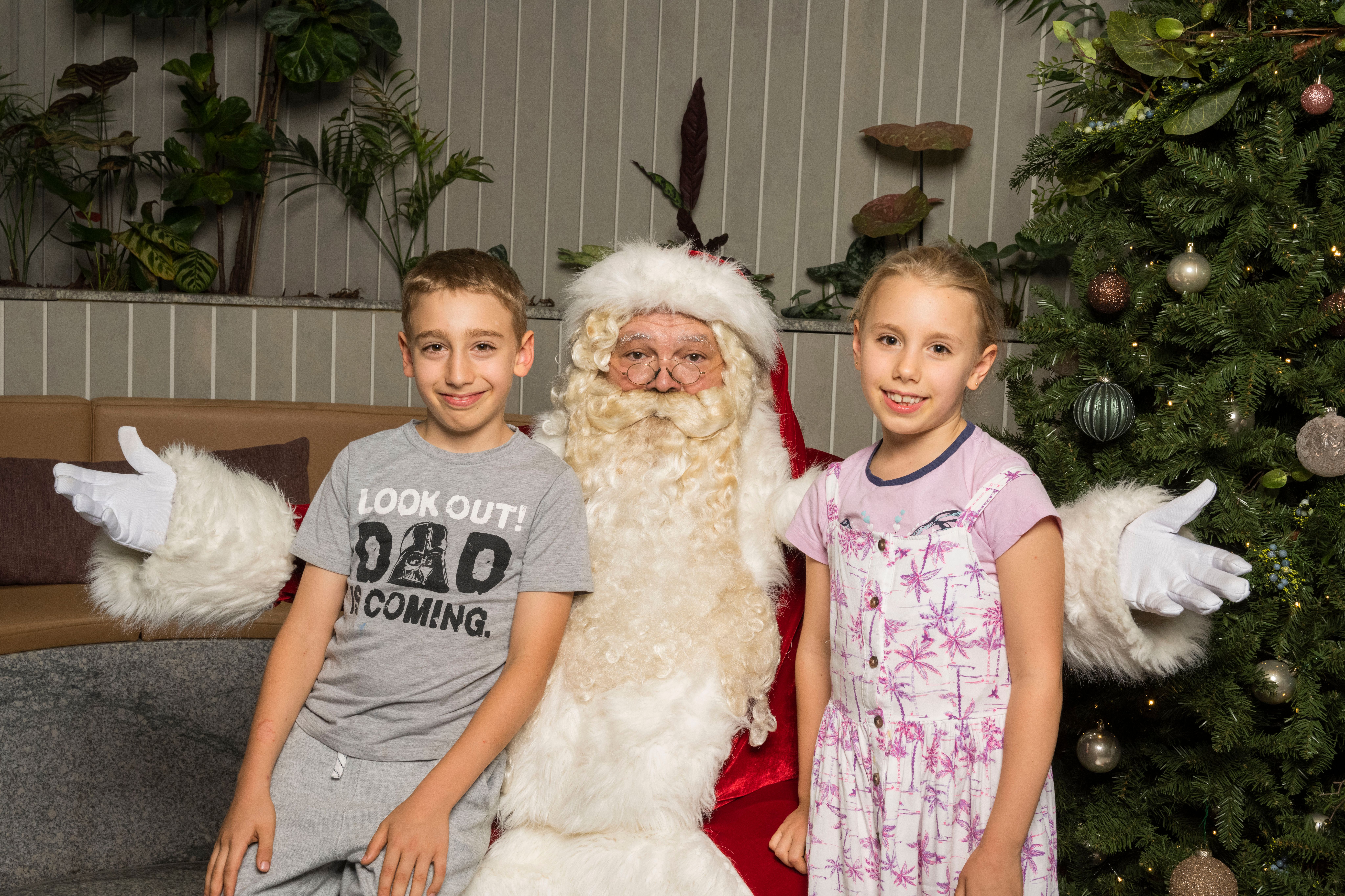 Santa Claus celebrating Christmas at TreeHouse by Aria.