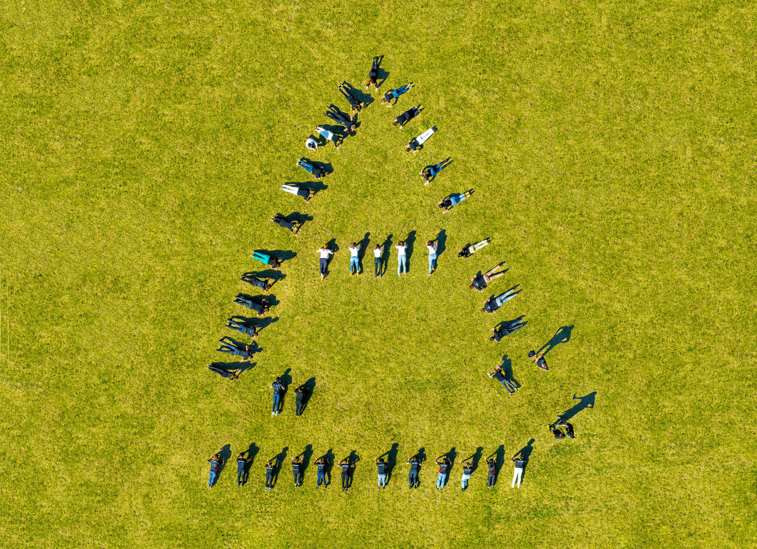 Aria Property team members participating in Push Up Challenge.