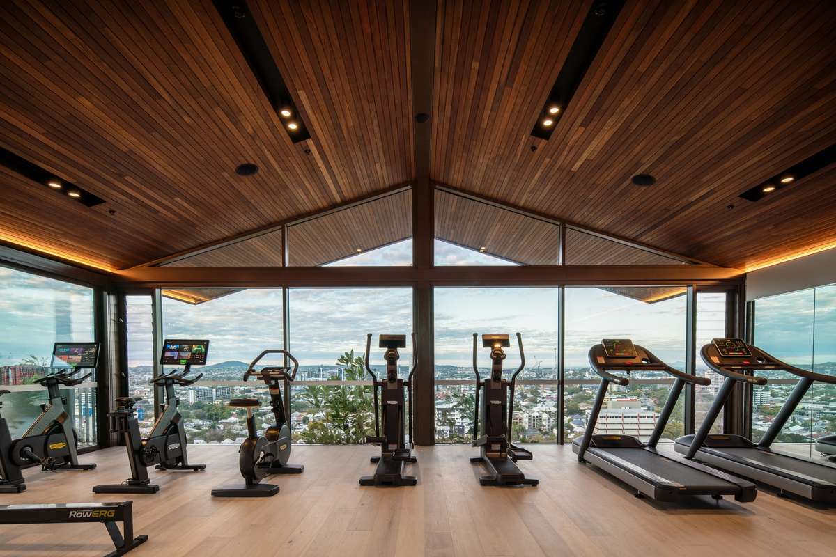 Riviere by Aria, luxury apartment development fitness centre.
