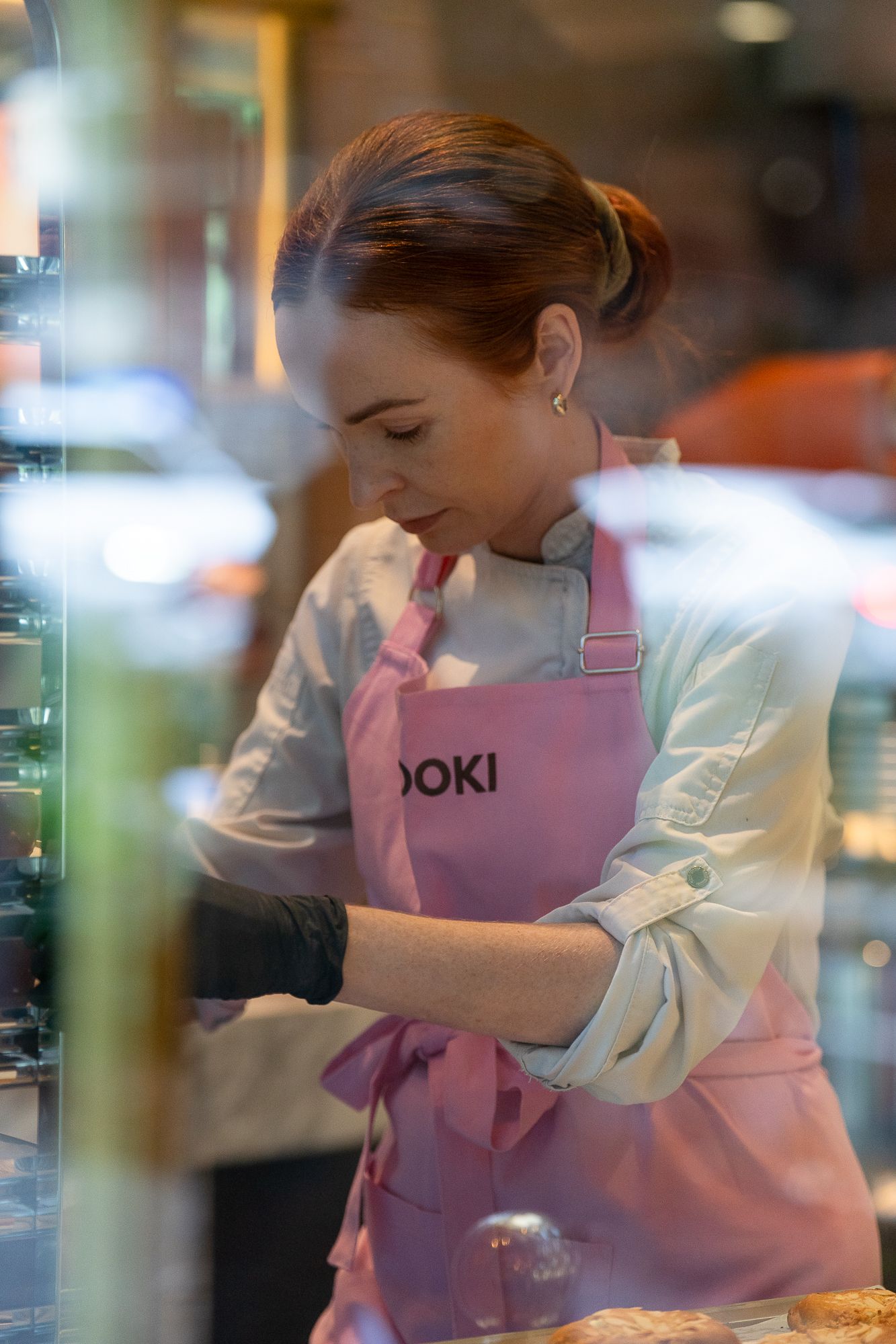 A baker at work in the Brooki Bakehouse theatre kitchen