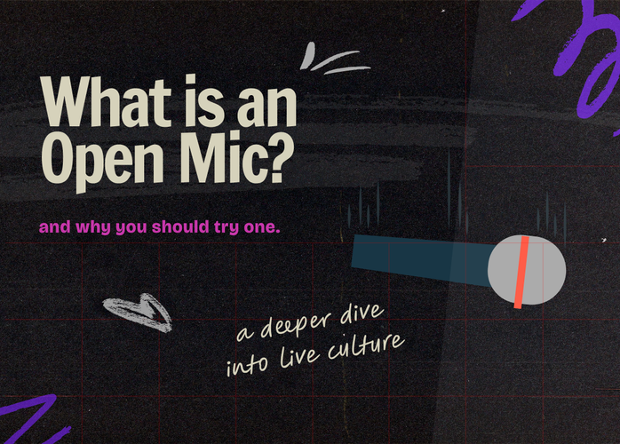 A mic in a dimly lit room with linework art of emojis showing different emotions from happy to laughing out loud