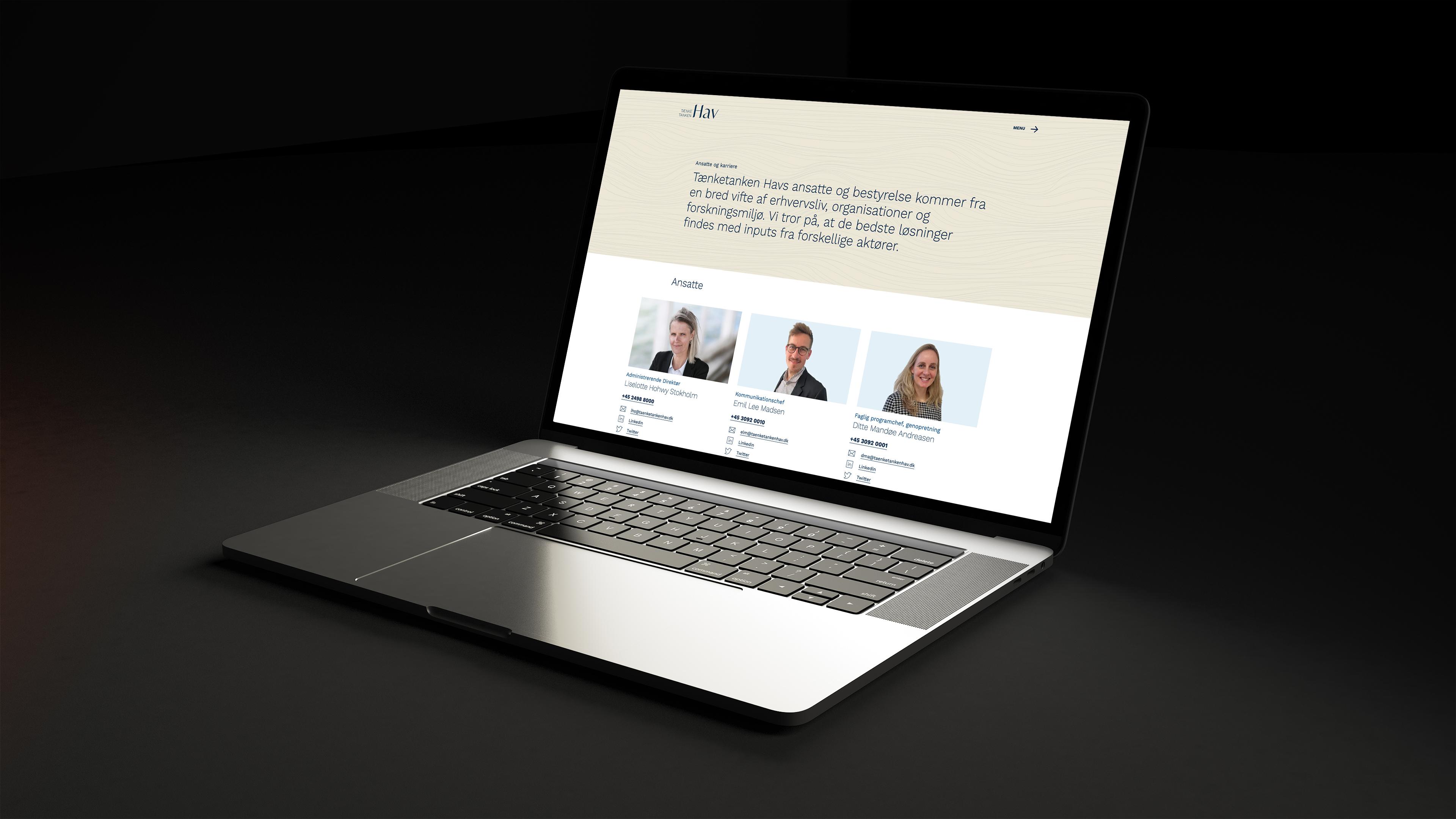 Website on desktop