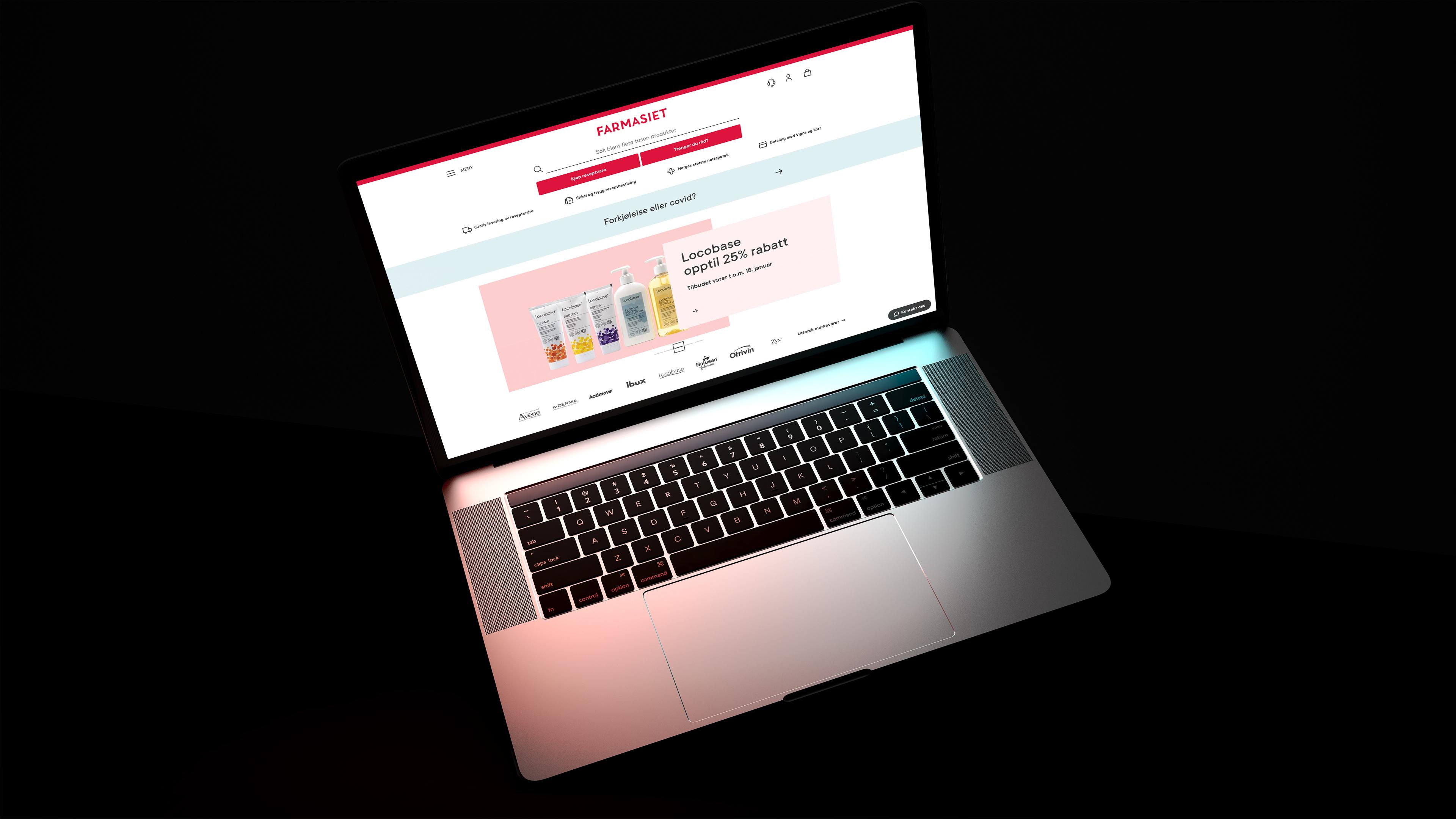Website on desktop