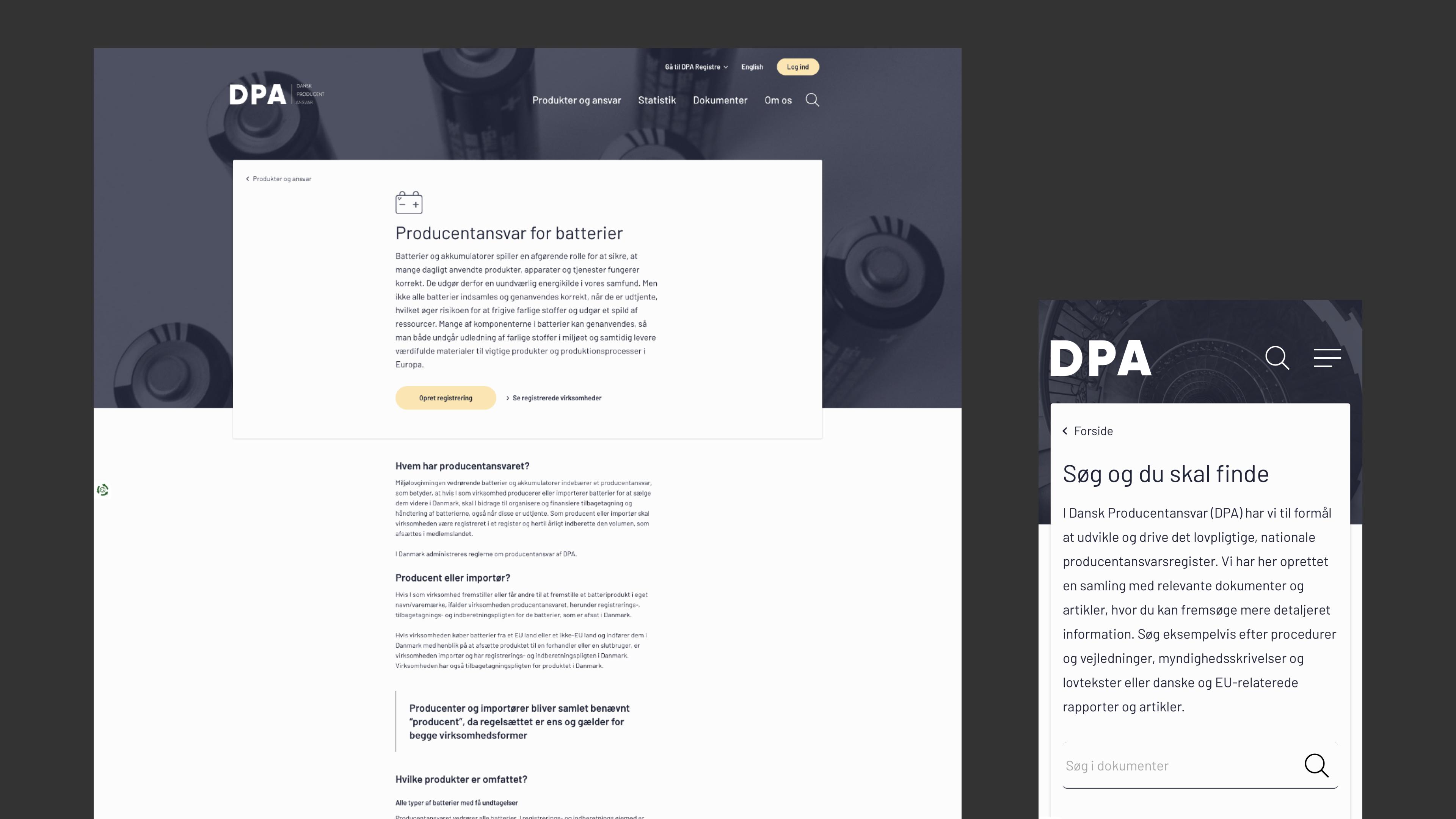 Website on desktop and mobile