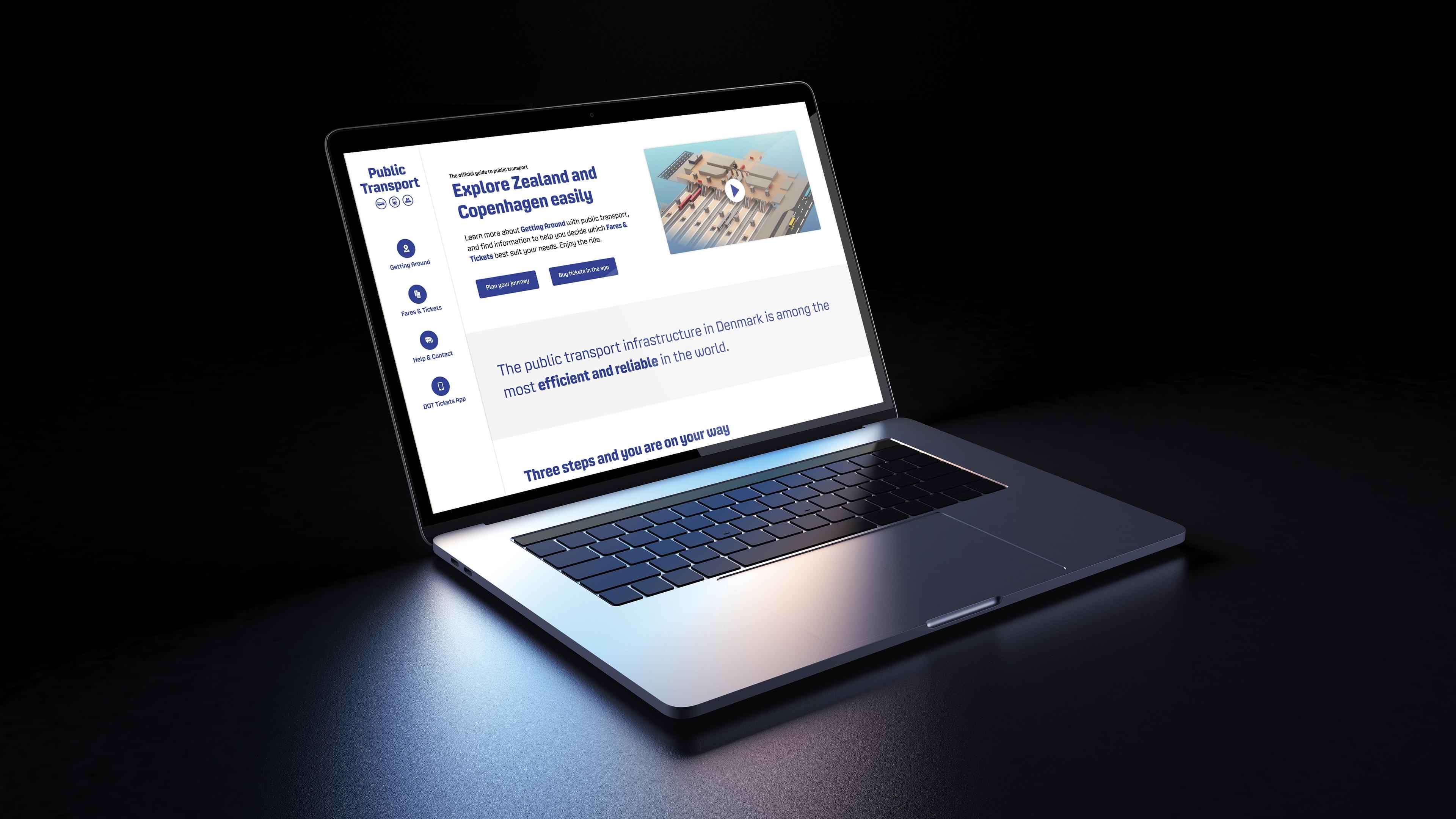 Desktop mockup of frontpage