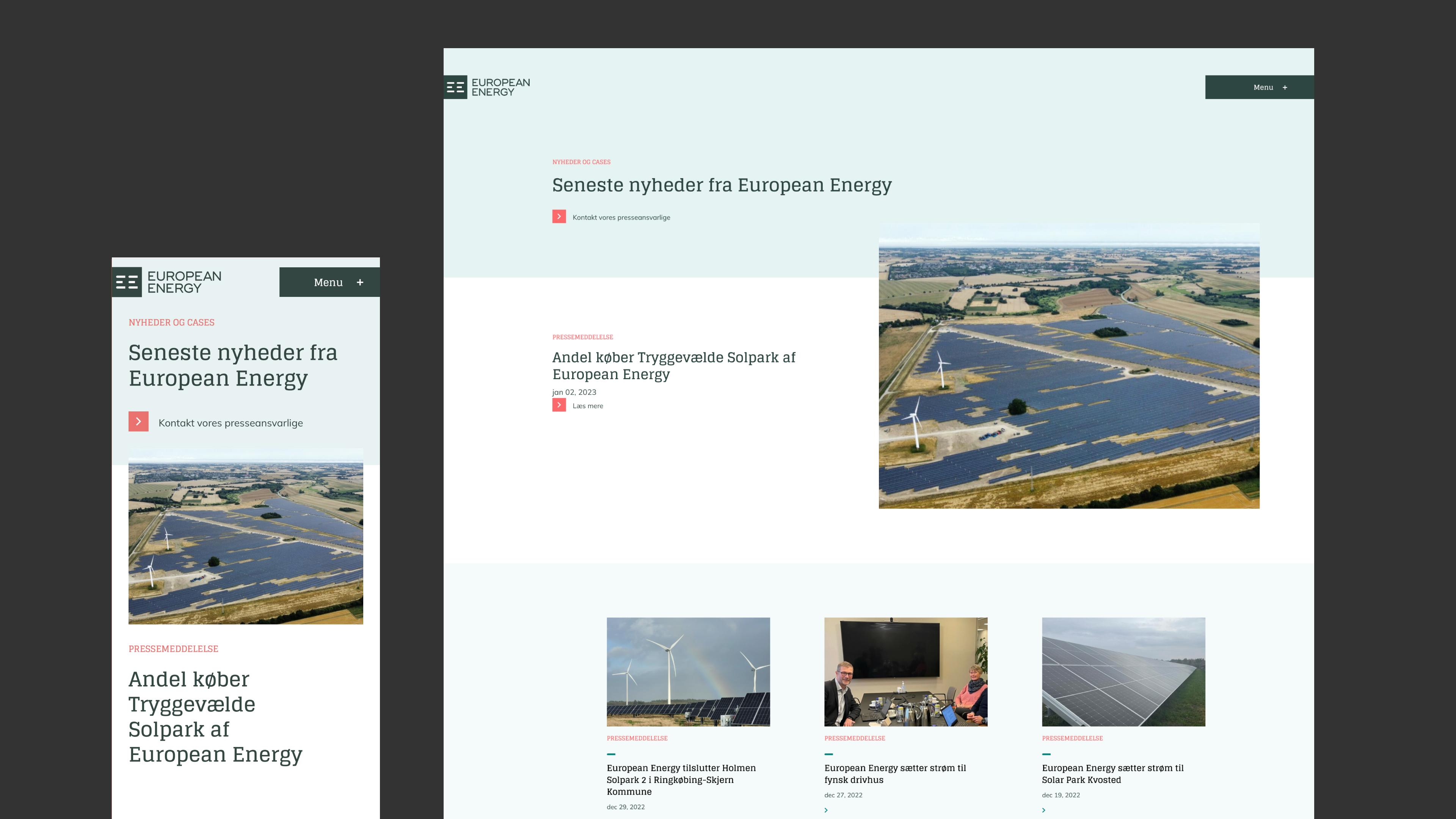 Website on desktop and mobile