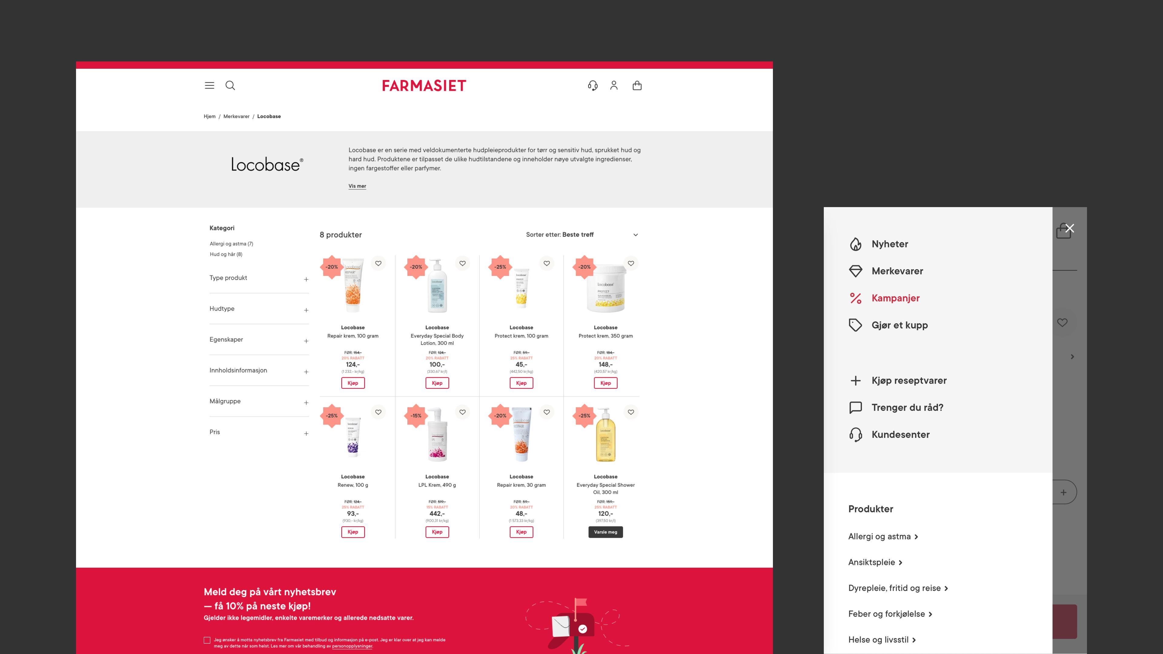 Website on desktop and mobile