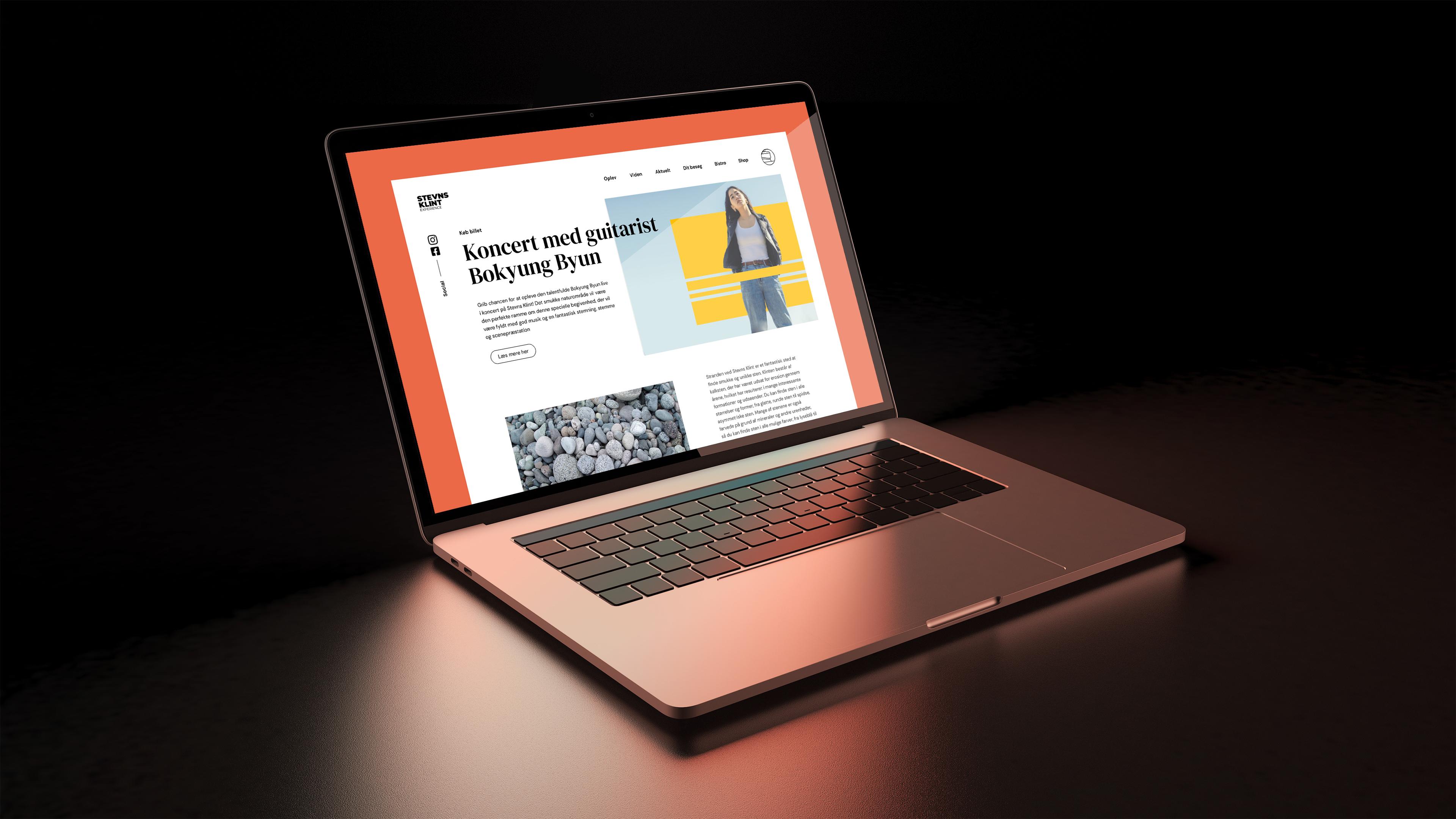 Website on a desktop