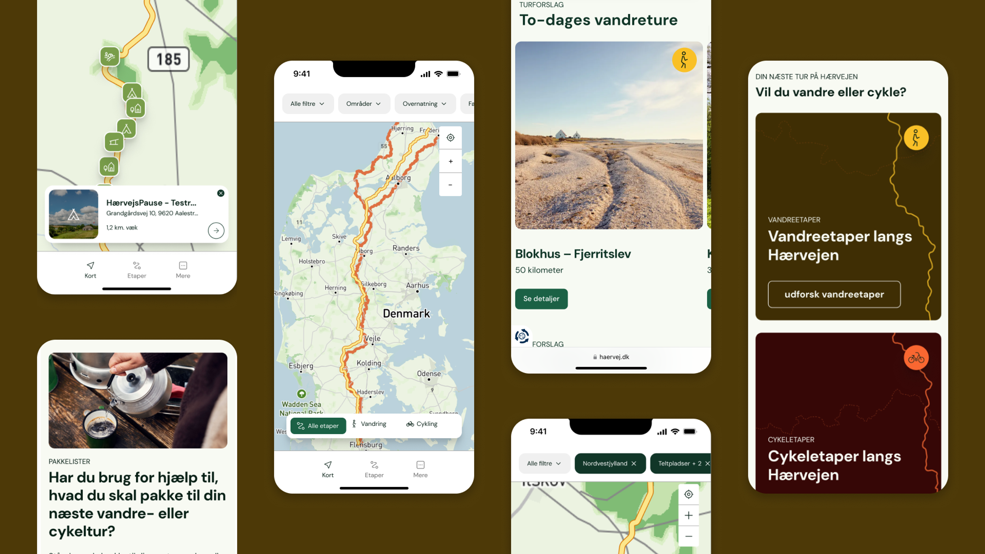 Hærvejen app screens by Forte Advice