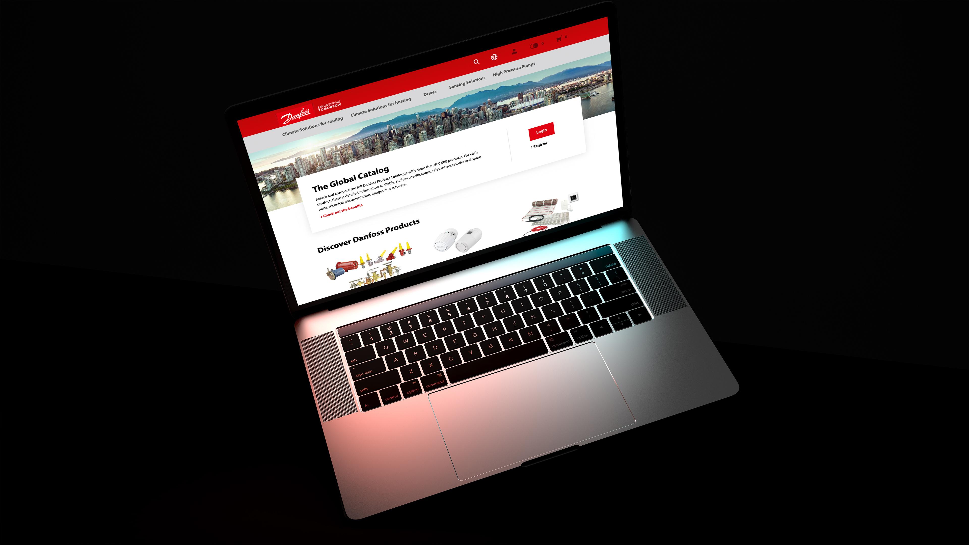Danfoss website on desktop