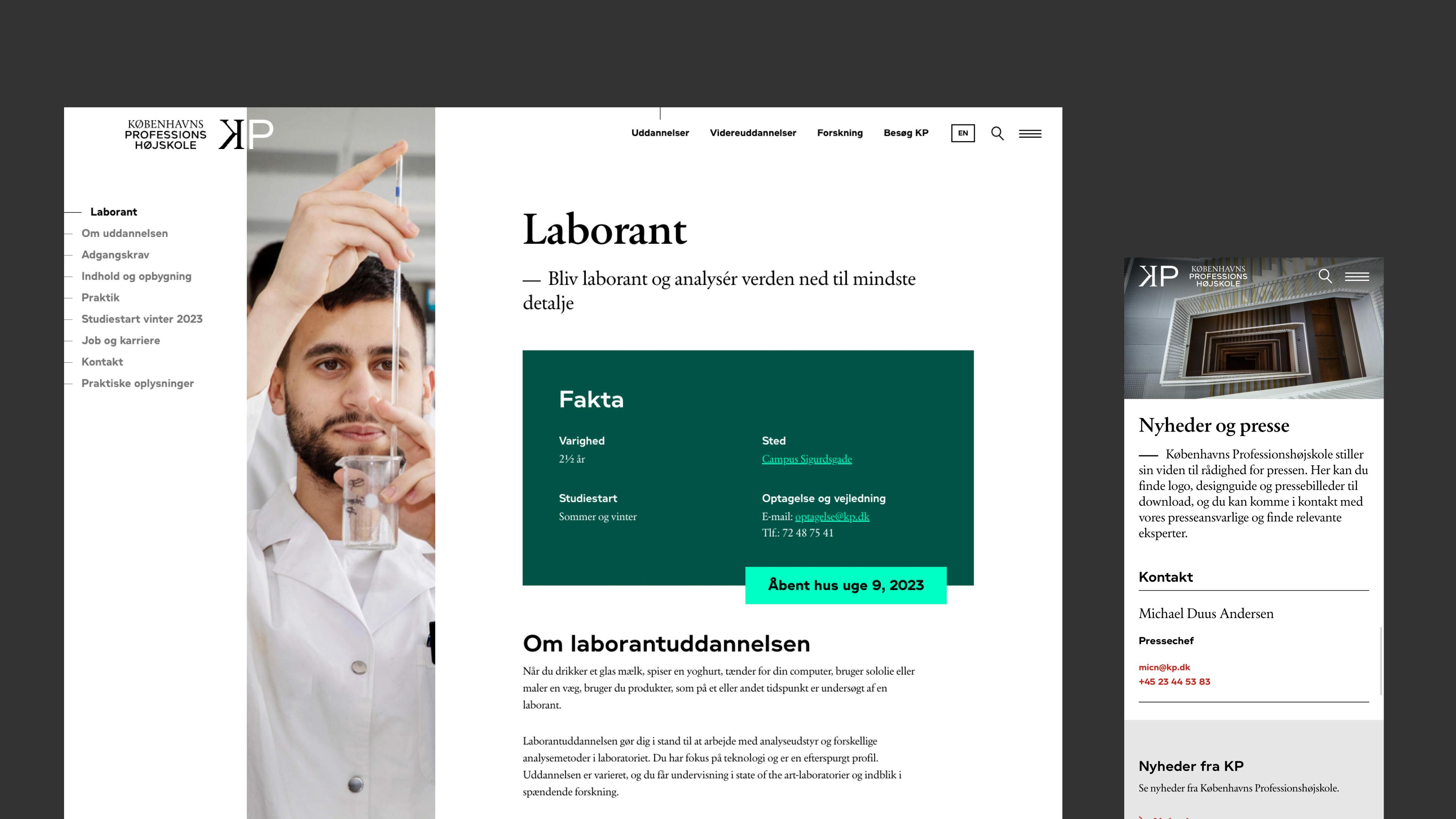 Website on desktop and mobile