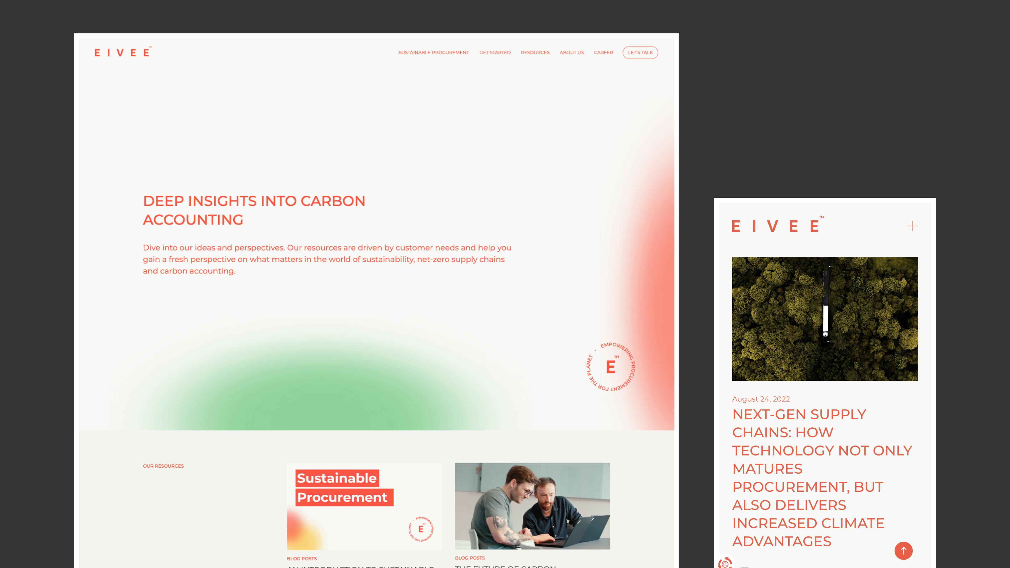 Website on desktop and mobile