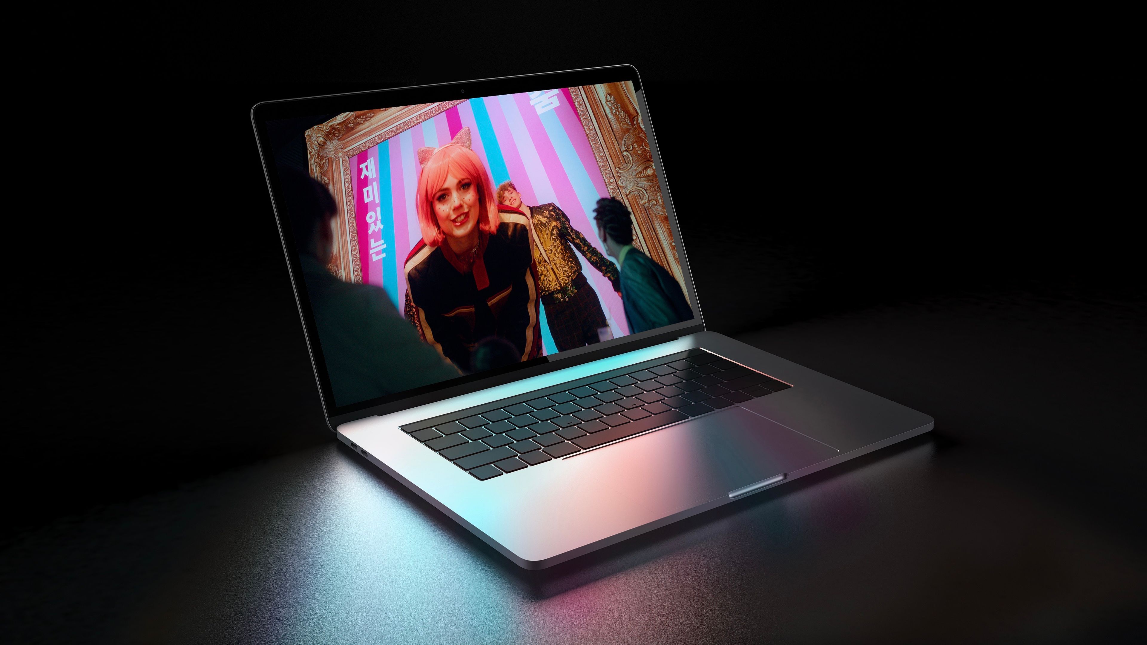 Macbook mockup with campaign video