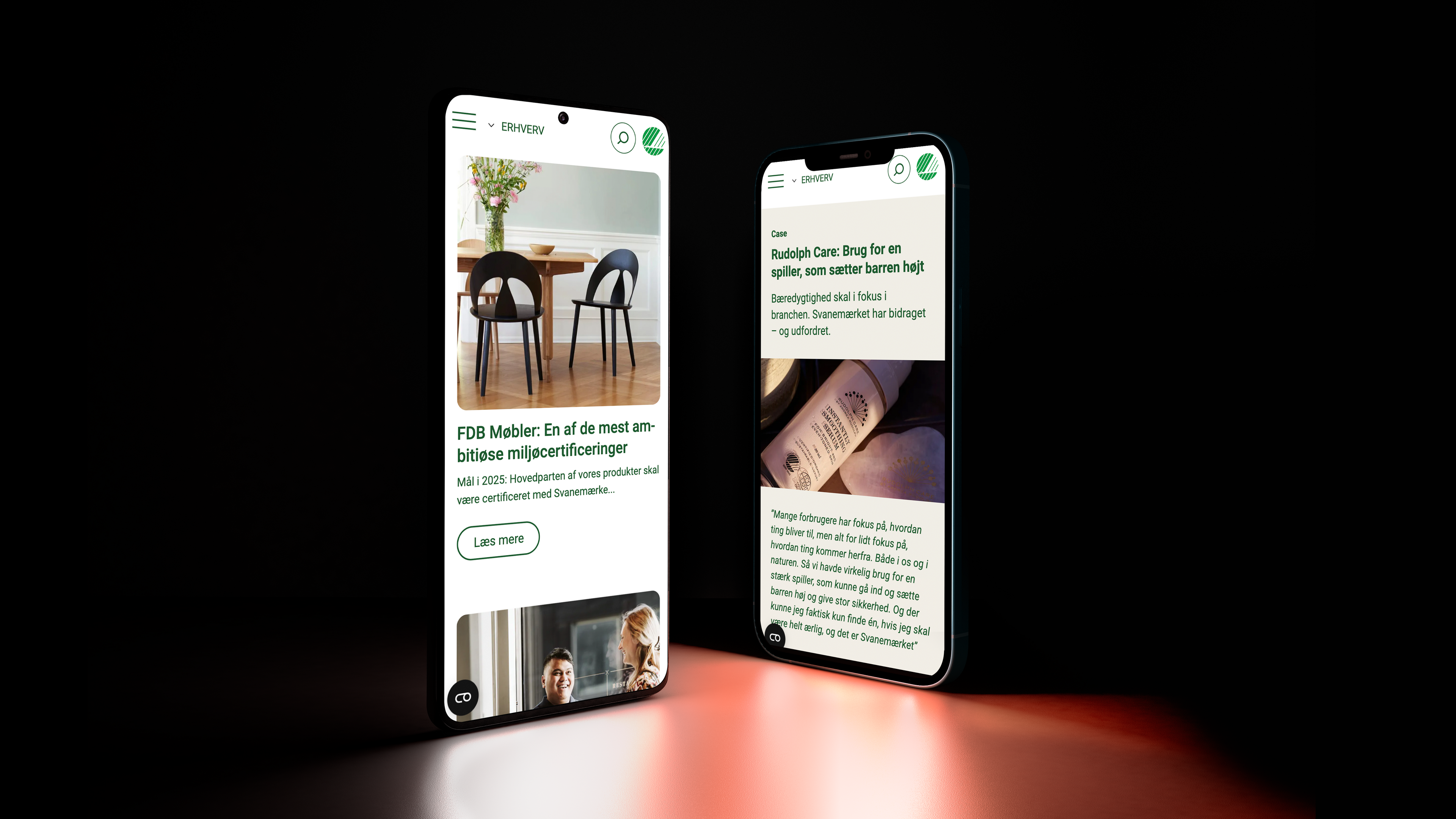 Mobile view of Miljømærkning Danmark page
