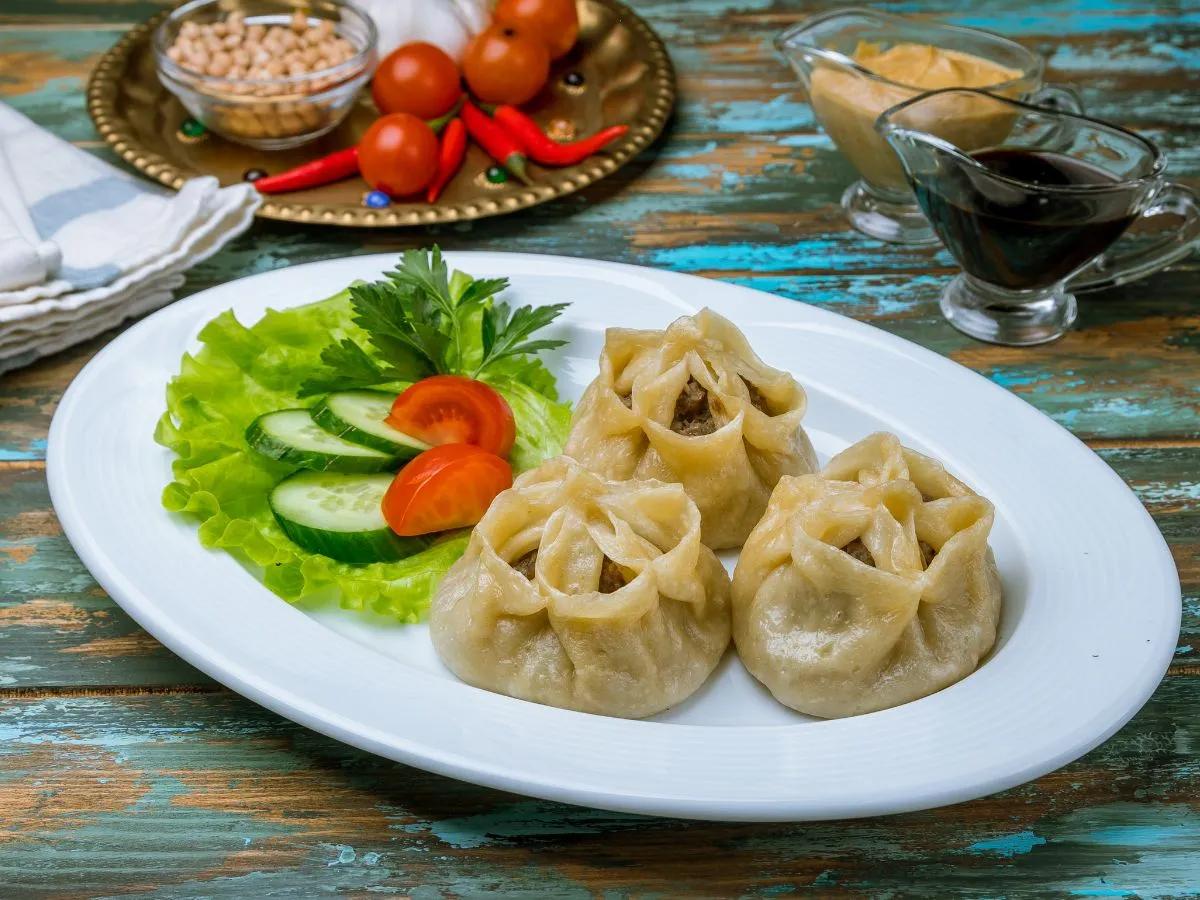 Mongolian food buuz dumplings