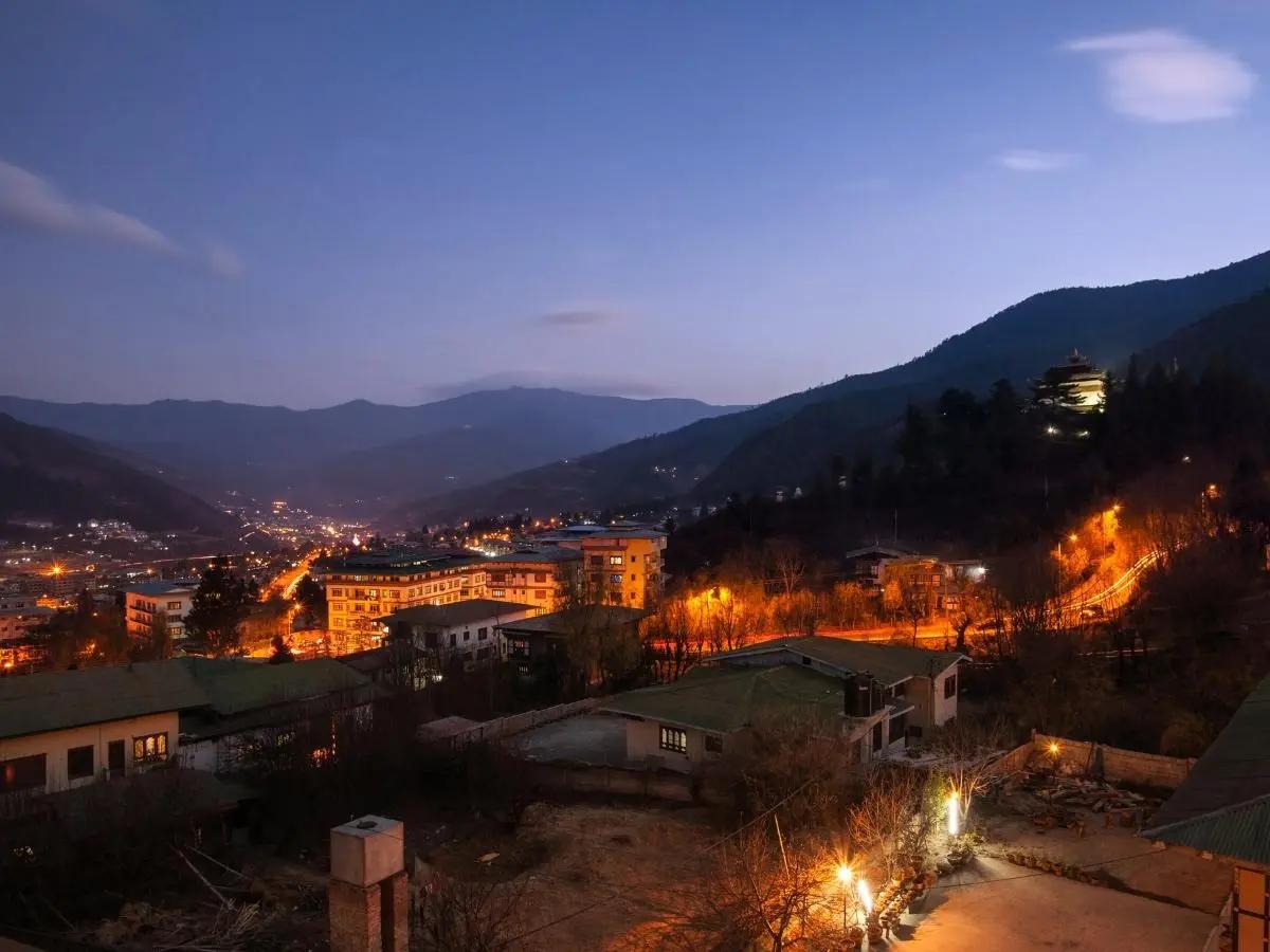Thimphu city panorama, Thimphu skyline, Bhutan capital
