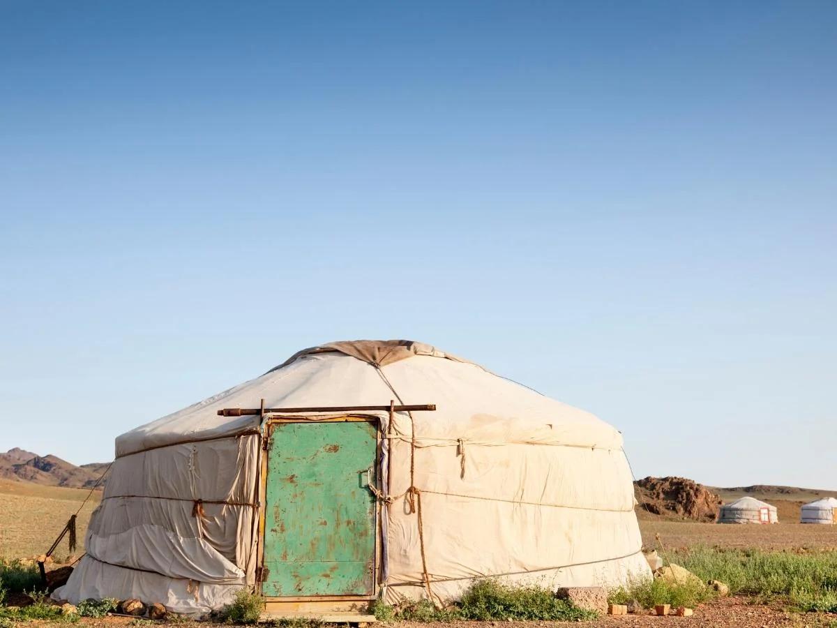 ger camp under desert skies