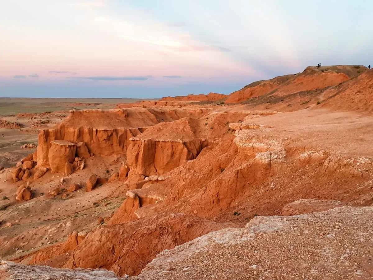 Bayanzag Flaming Cliffs at sunset