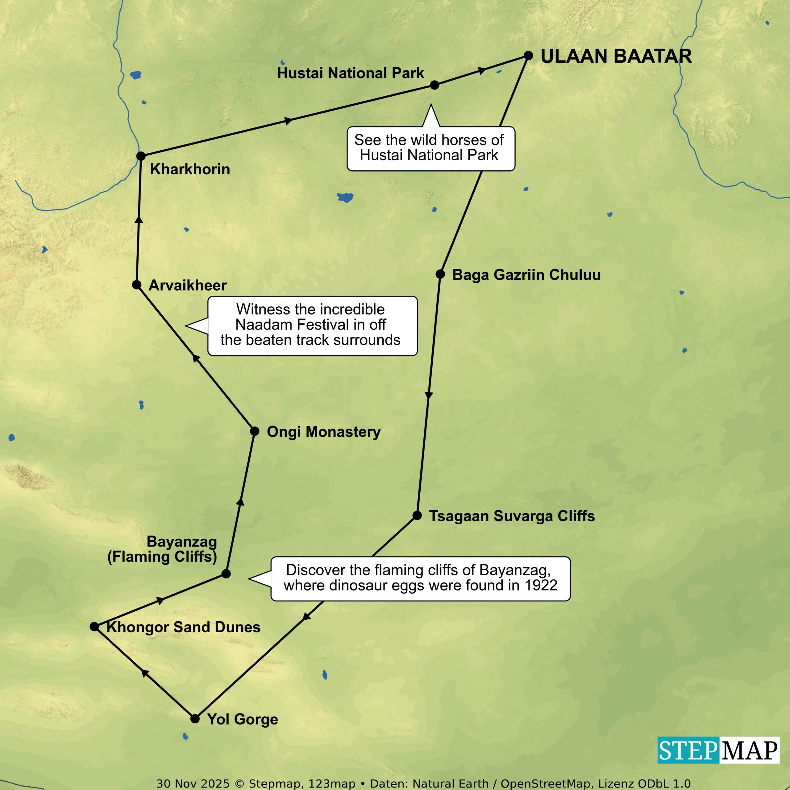 Mongolia-Naadam Map