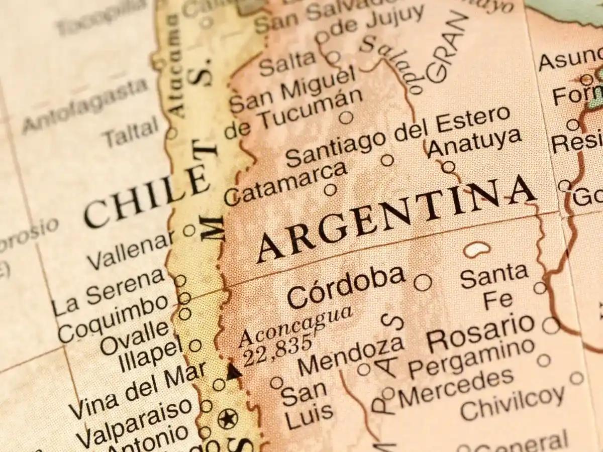 Patagonia Andes mountain border