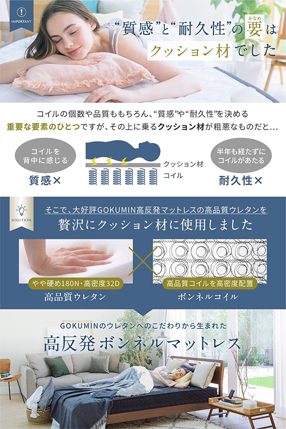 スプリング ボンネルコイル 極厚15cm 商品画像 3