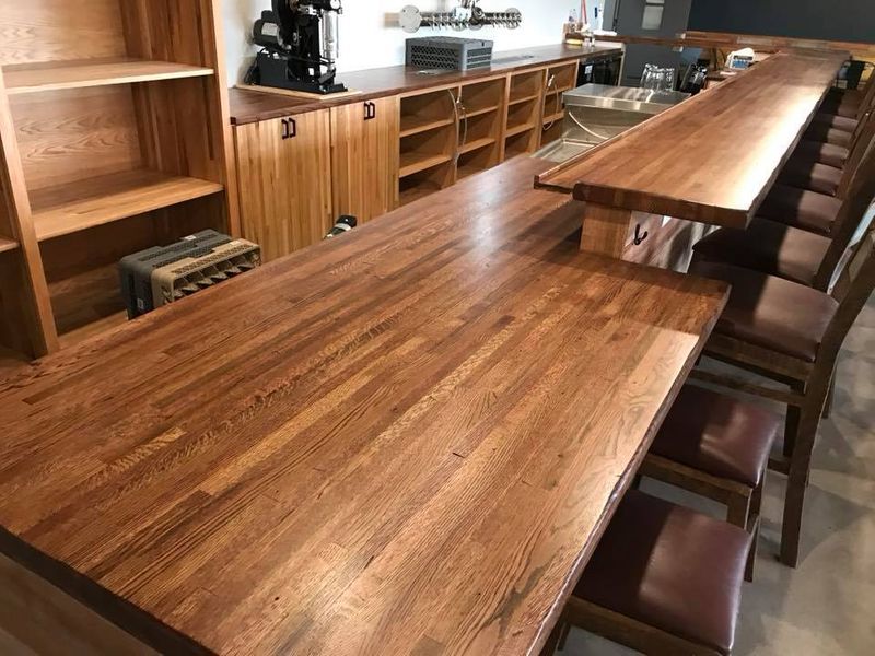 Wood bar tops for a home or commercial space - J. Aaron