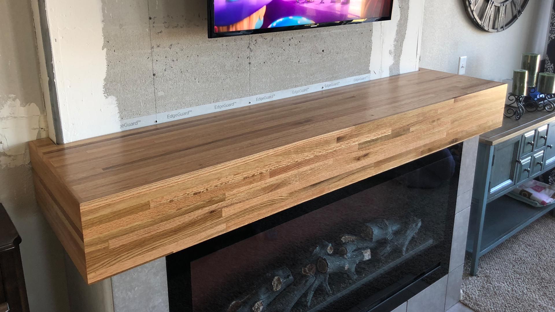 Natural Wood Fireplace Mantel - Custom Made Wood Fireplace Mantels | Eden  Oaks | Eden Oaks