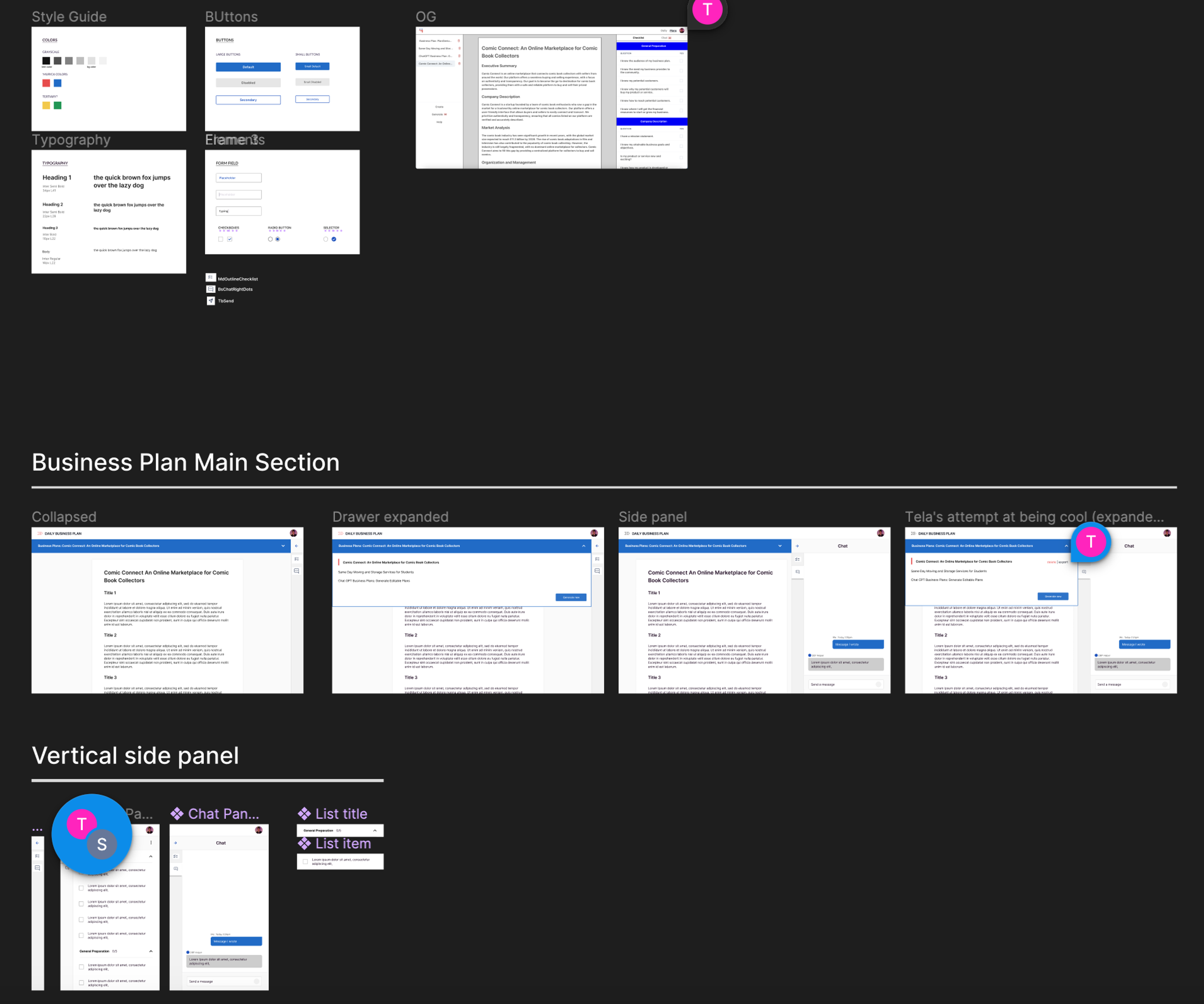 Figma showing workflow