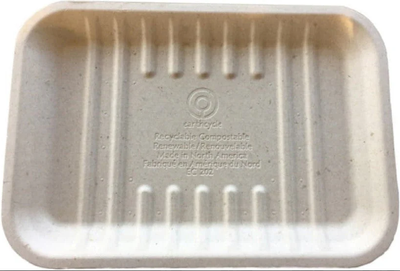2S PULP Food Tray - 8.2" x 5.7" x .47"H - 500/cs CKF 44789 EC202
