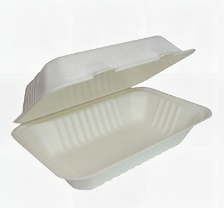 Compostable Hinged Container - 9" x 6" - 200/cs G30875