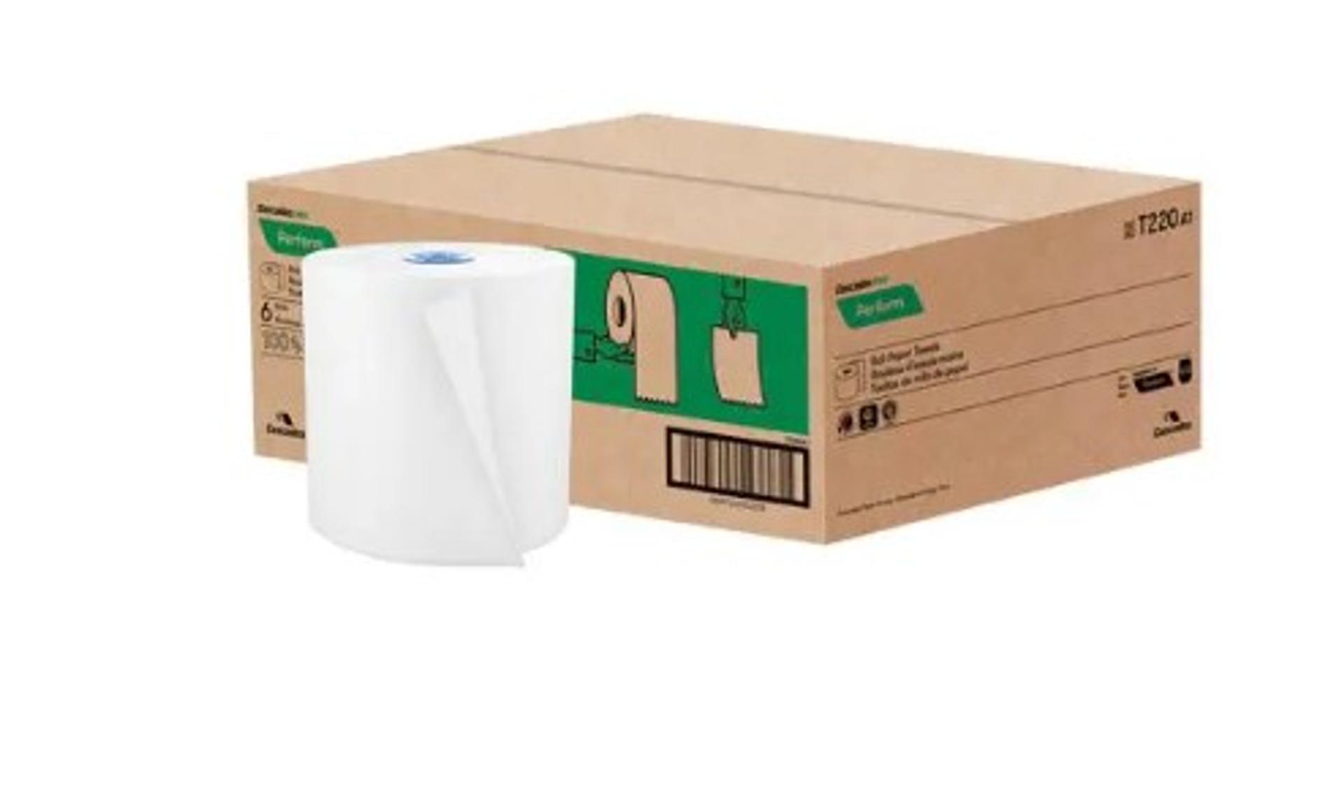 Cascades Tandem WHITE Roll Towel - 1050' - 6/cs - Blue Plug     T220