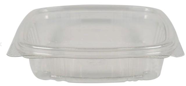 8oz Plastic Hinged Container - 5.51" x 4.88" x 1.38" - 200/cs AD08
