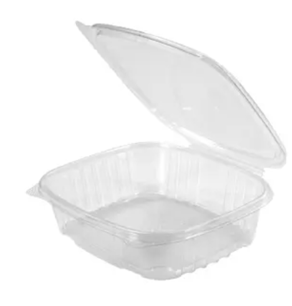 24oz Plastic Hinged Container - 7.15" x 6.34" x 1.82" - 200/cs   AD24