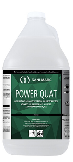 POWER QUAT - Disinfectant , No Rinse Sanitizer, Deodorizer and Mildewstat - 4L