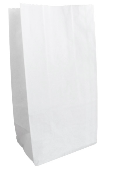 White Paper Grocery Bag - 10lb - 500/bndl - 6.31"L x 4.19"W x 16"H - 10001000W00 58850