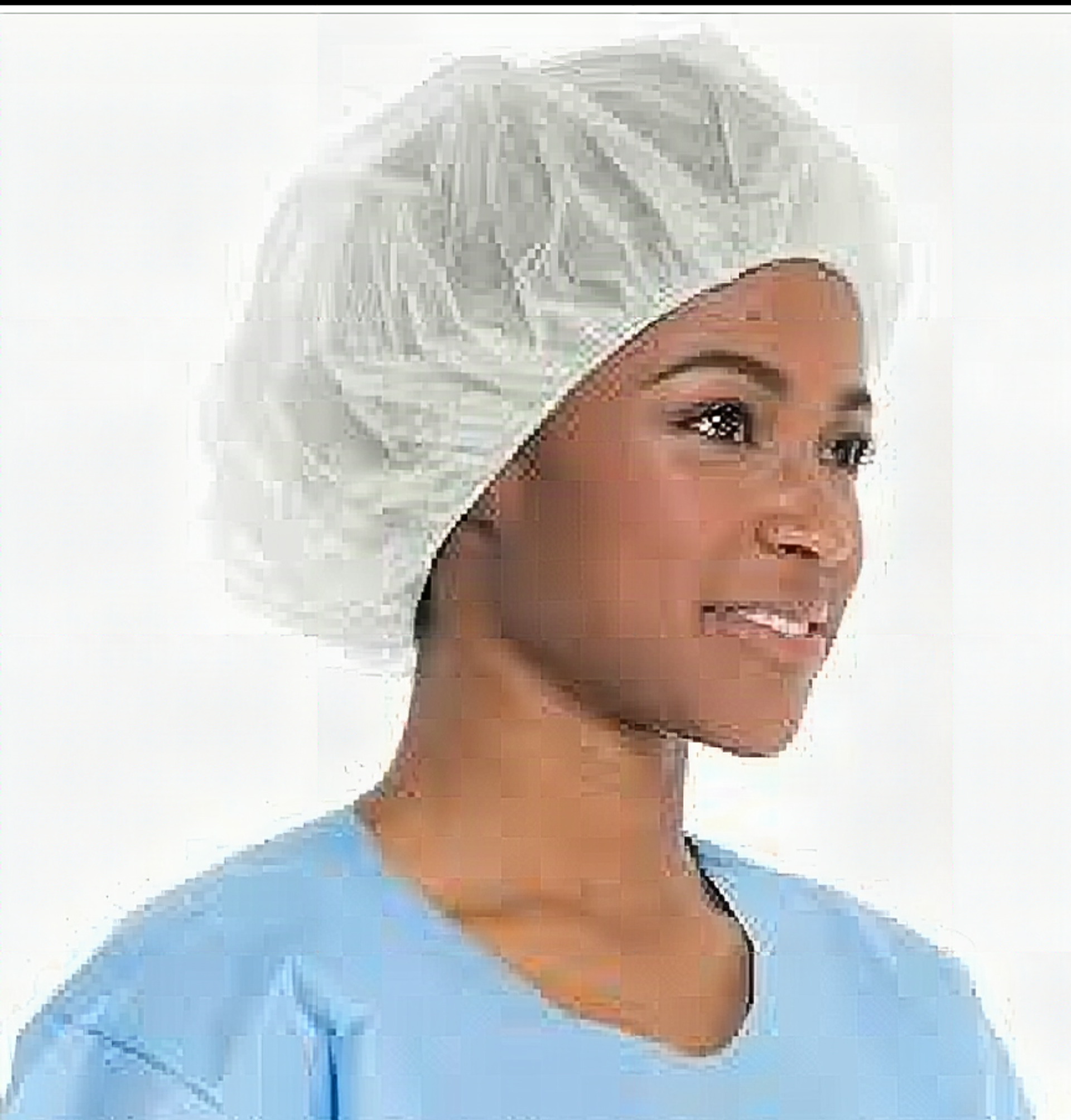 21" Disposable White Bouffant / Hairnet Cap - 100/bx   030-E11601