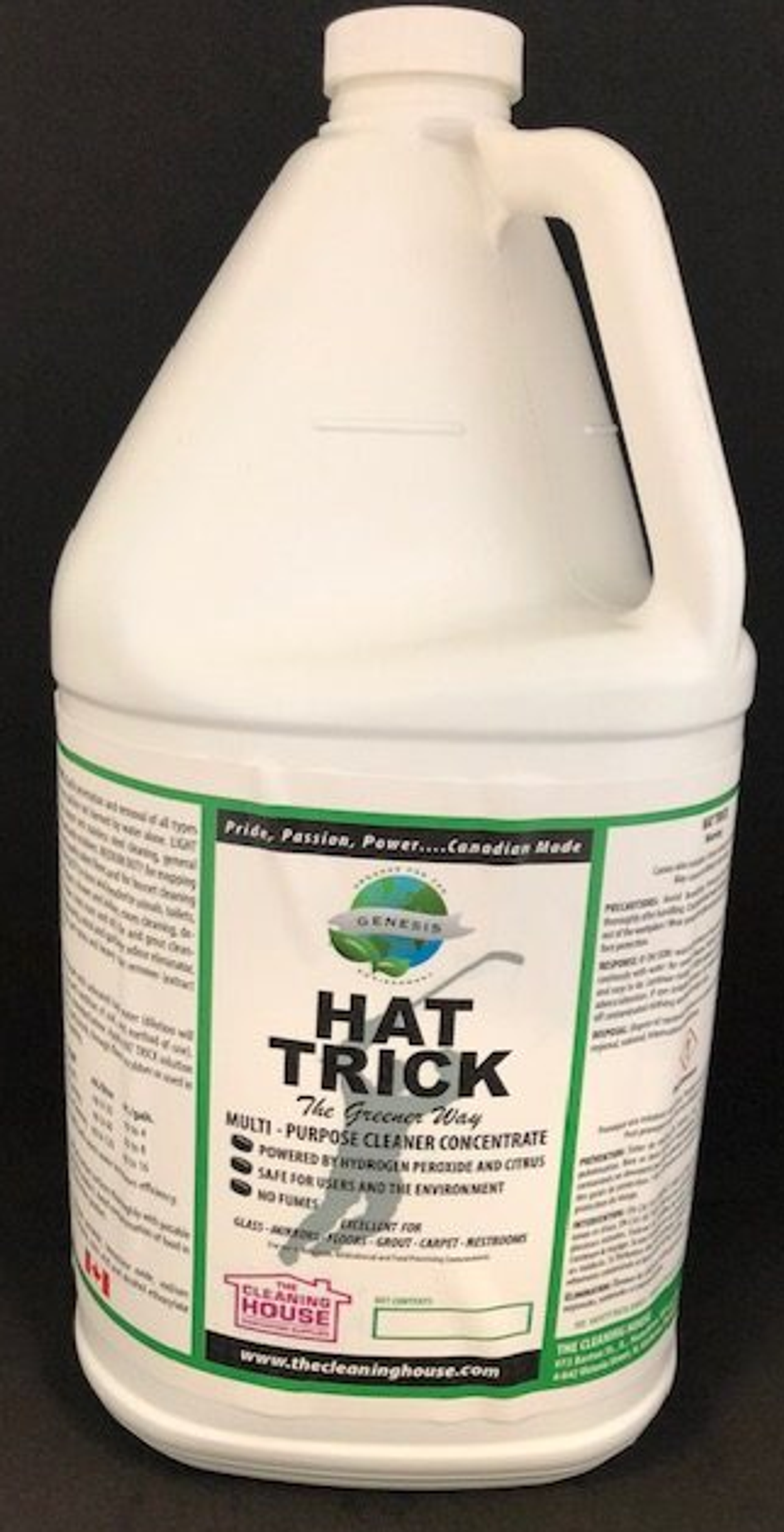 HAT TRICK - Hydrogen Peroxide Multi Purpose Cleaner - Glass, Floors, Grout, Carpet, Restrooms - 4 Ltr