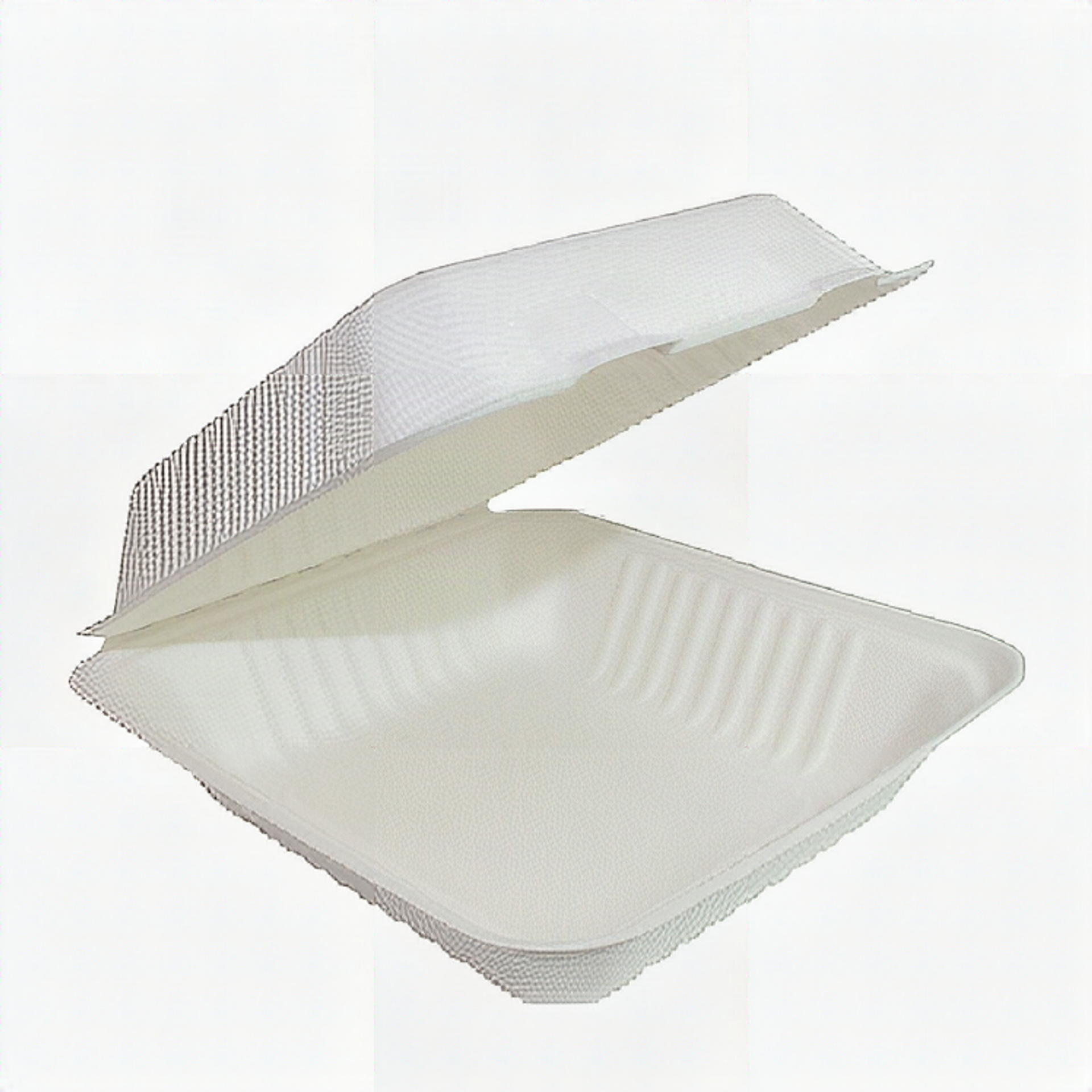 Compostable Hinged Container - 8"x 8" x 3"  - 200/cs - G30308