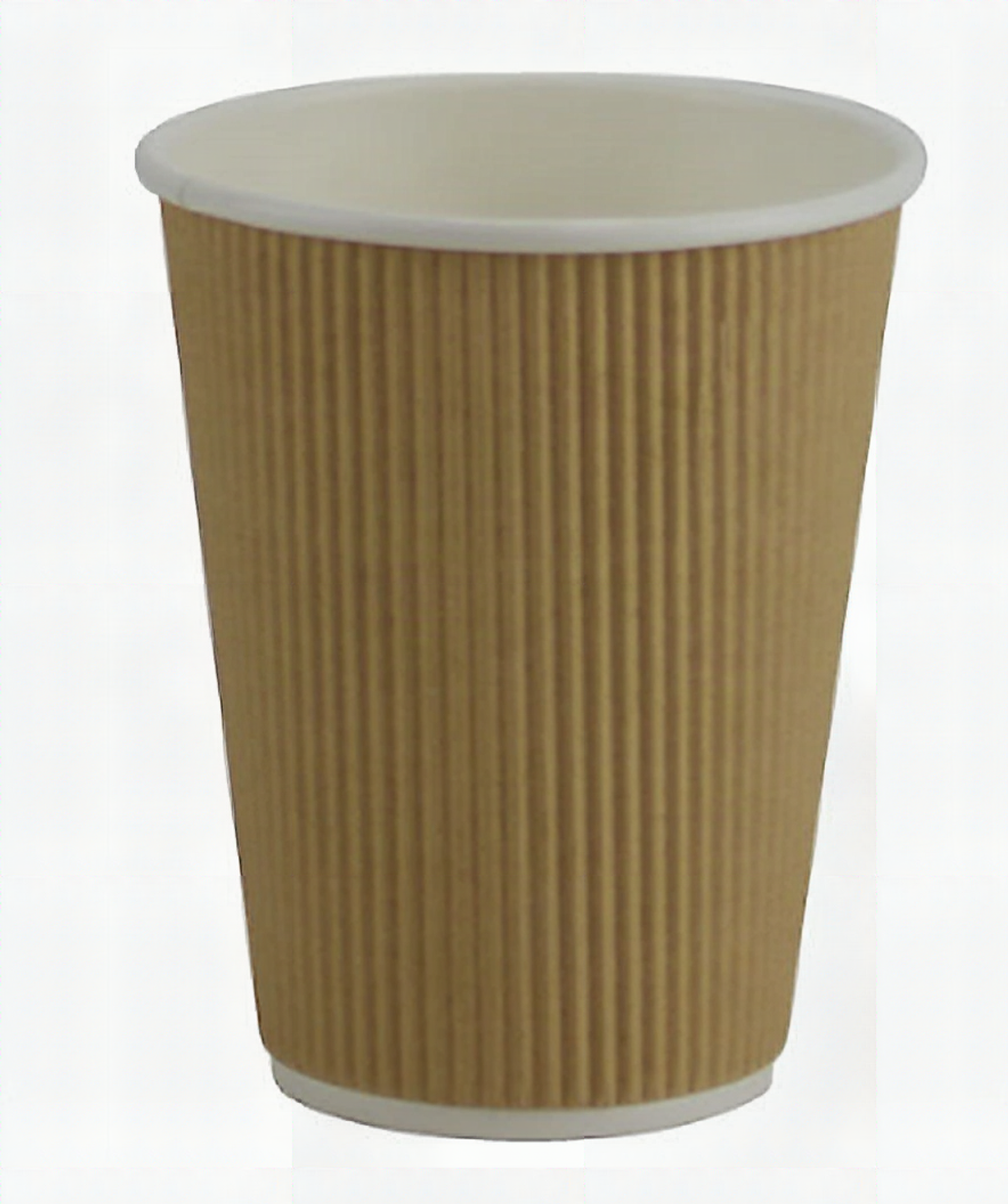 12 oz Hot Ripple Cup Paper - Kraft 500/cs 1R12K