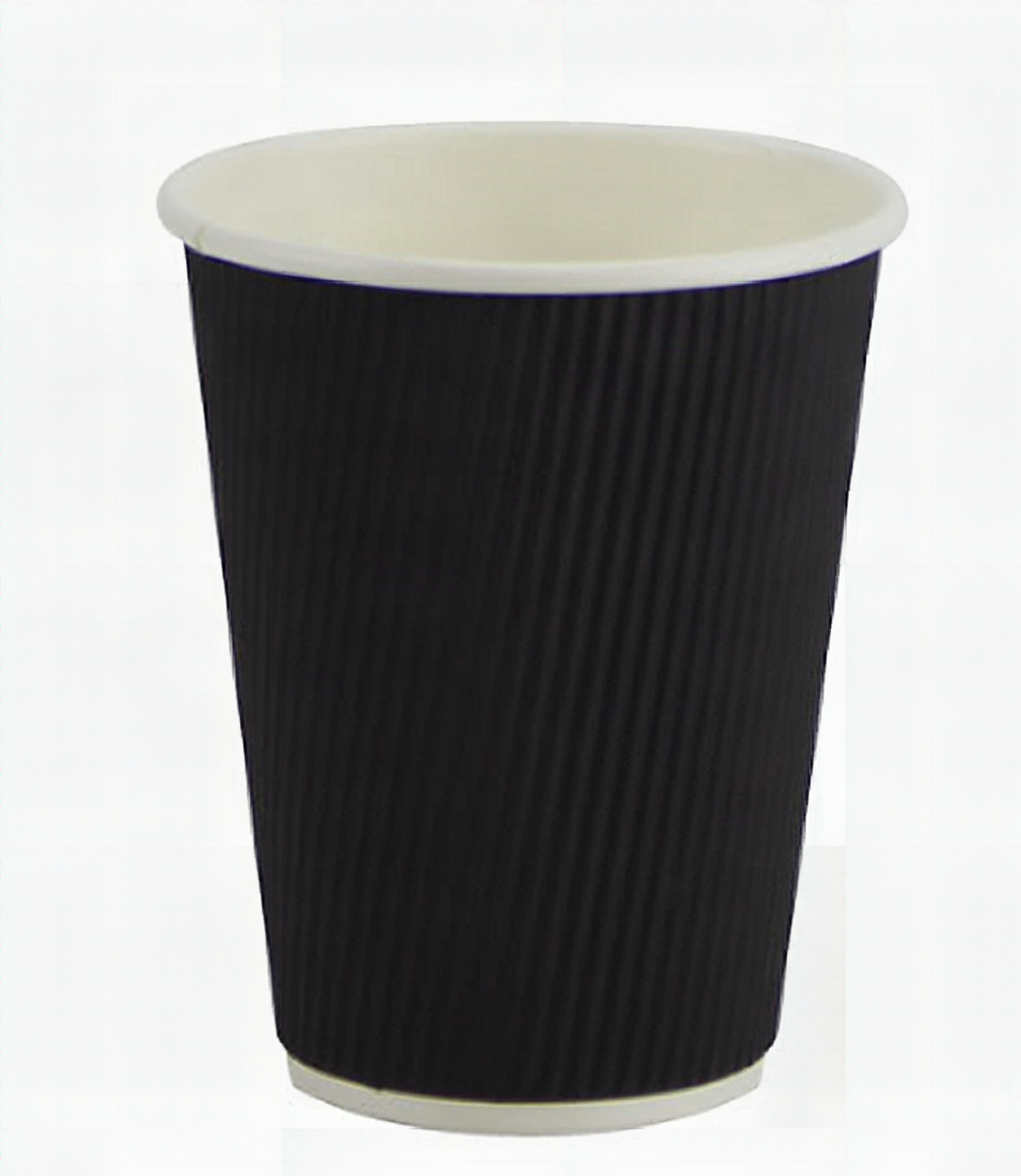 12 oz Hot Ripple Cup Paper - Black  500/CS  1R12B
