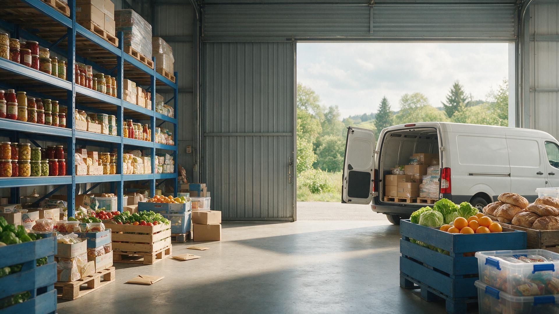 Delivery van loading at the warehouse door