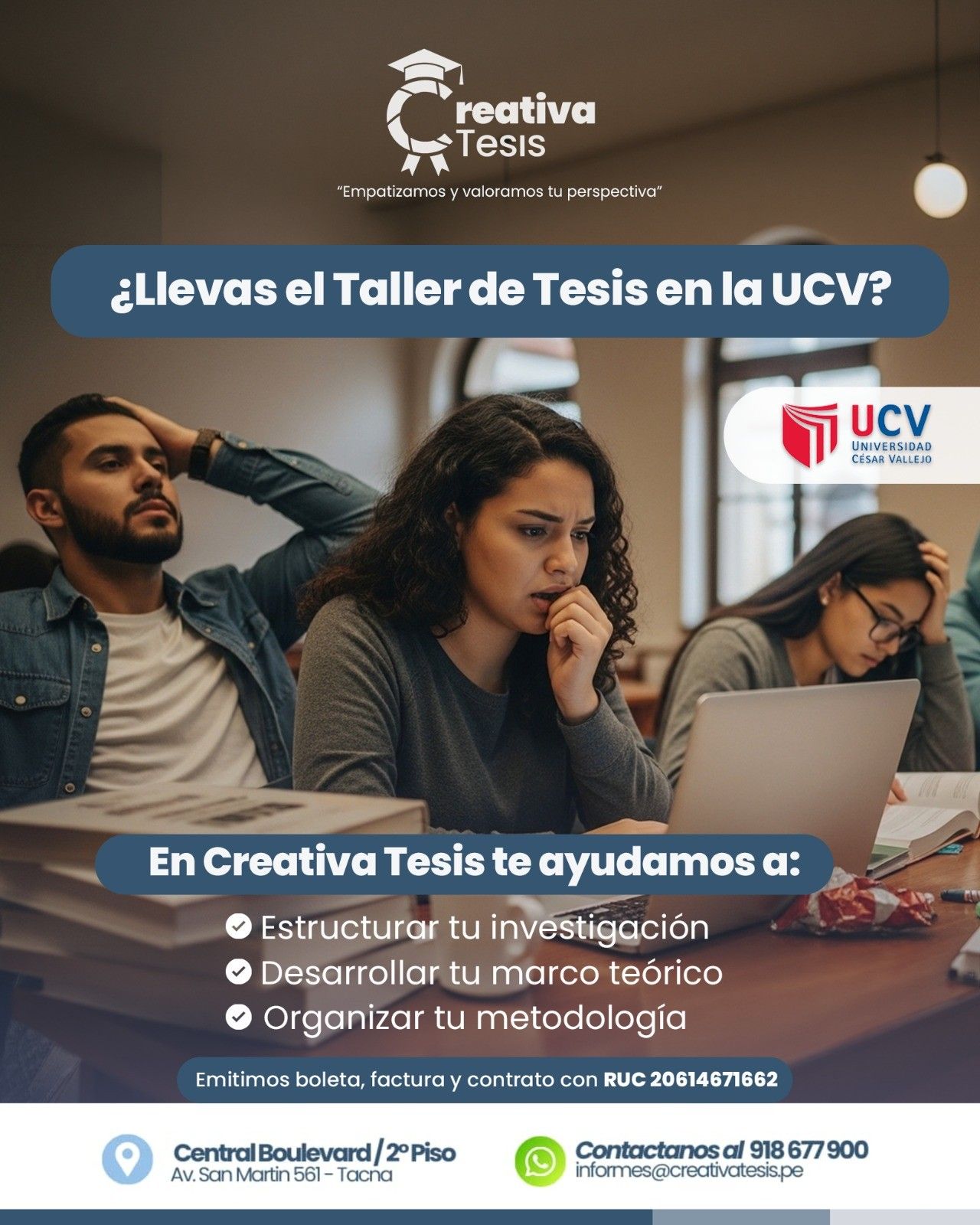 ¿Llevas el Taller de Tesis en la UCV 2026?