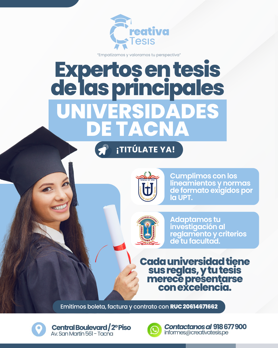 Expertos en las principales universidades UPT - UNJBG