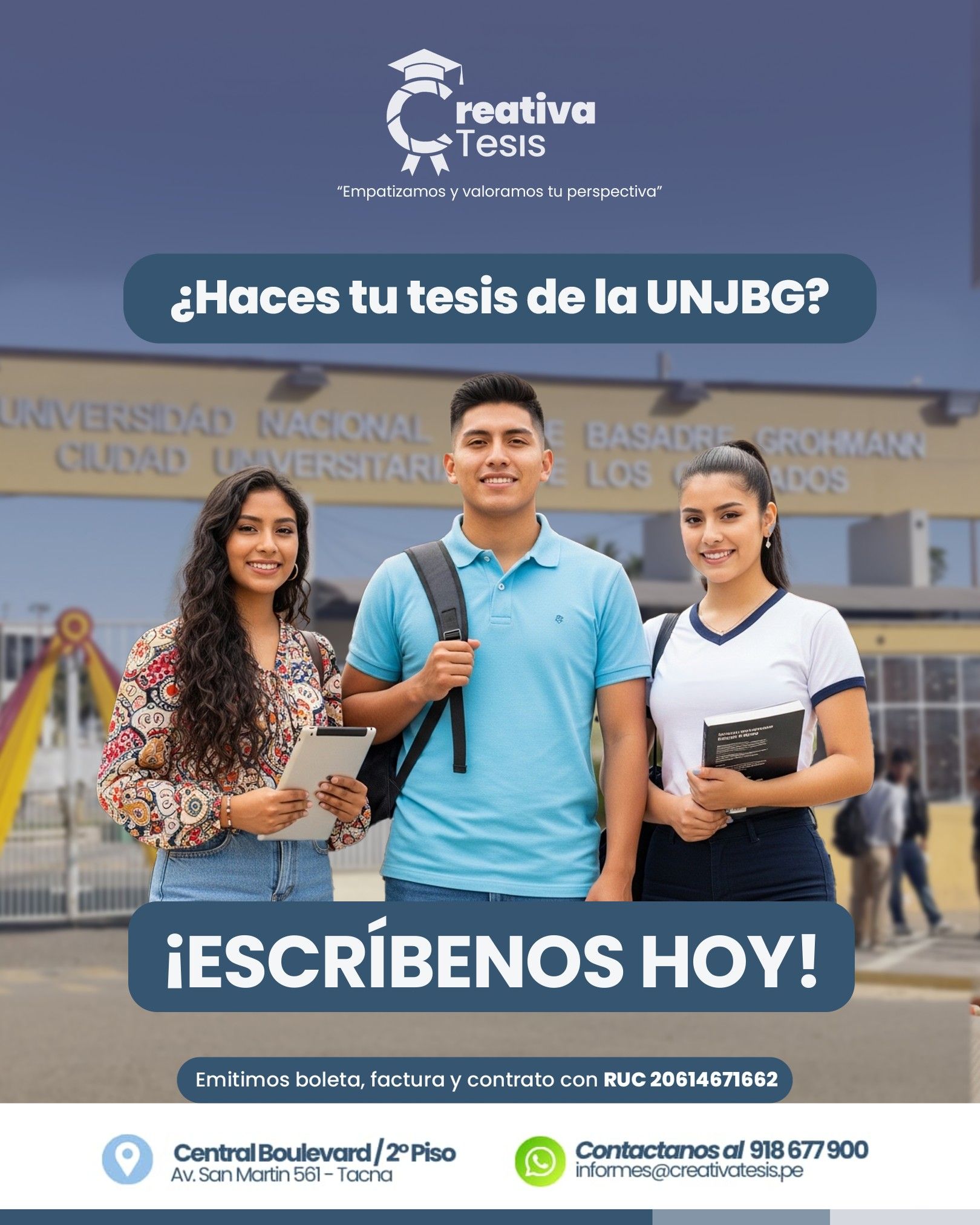 ¿Haces tu tesis en la UNJBG?