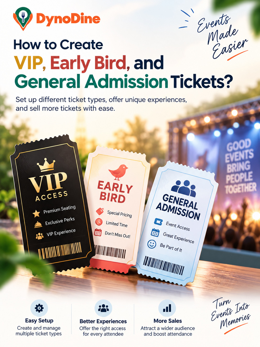 How to Create VIP, Early Bird, and General Admission Tickets? -DynoDine