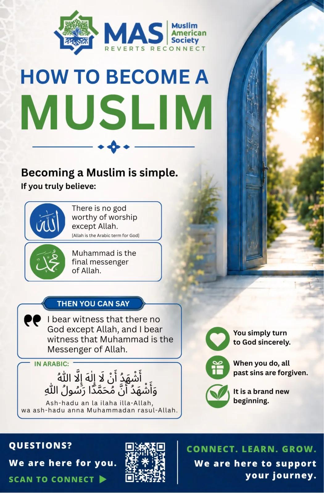 Flyer: How to become a Muslim