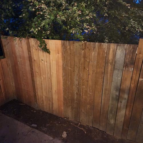 Fence repair, pre-stain